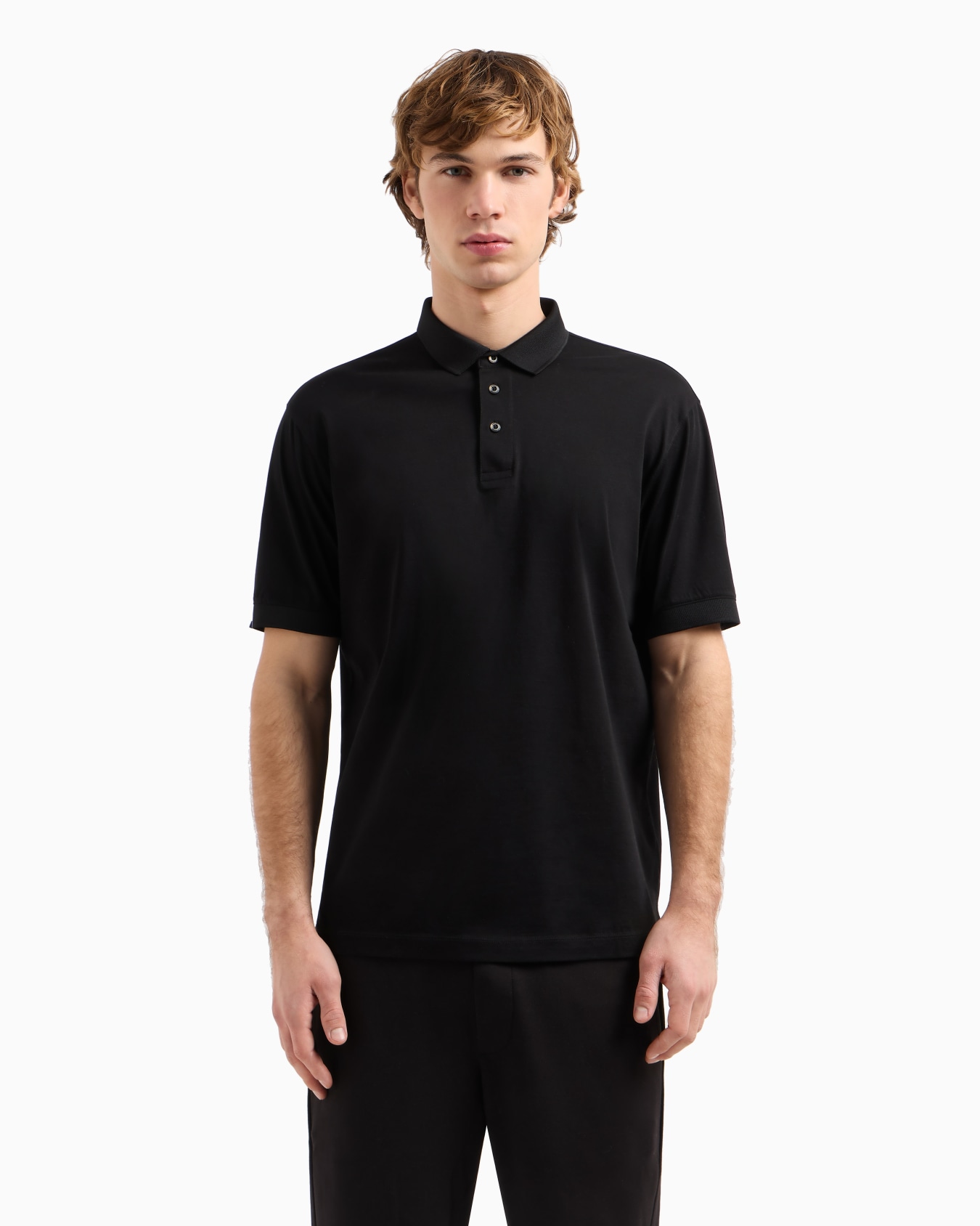 Regular fit polo shirt in mercerised cotton Slide 3