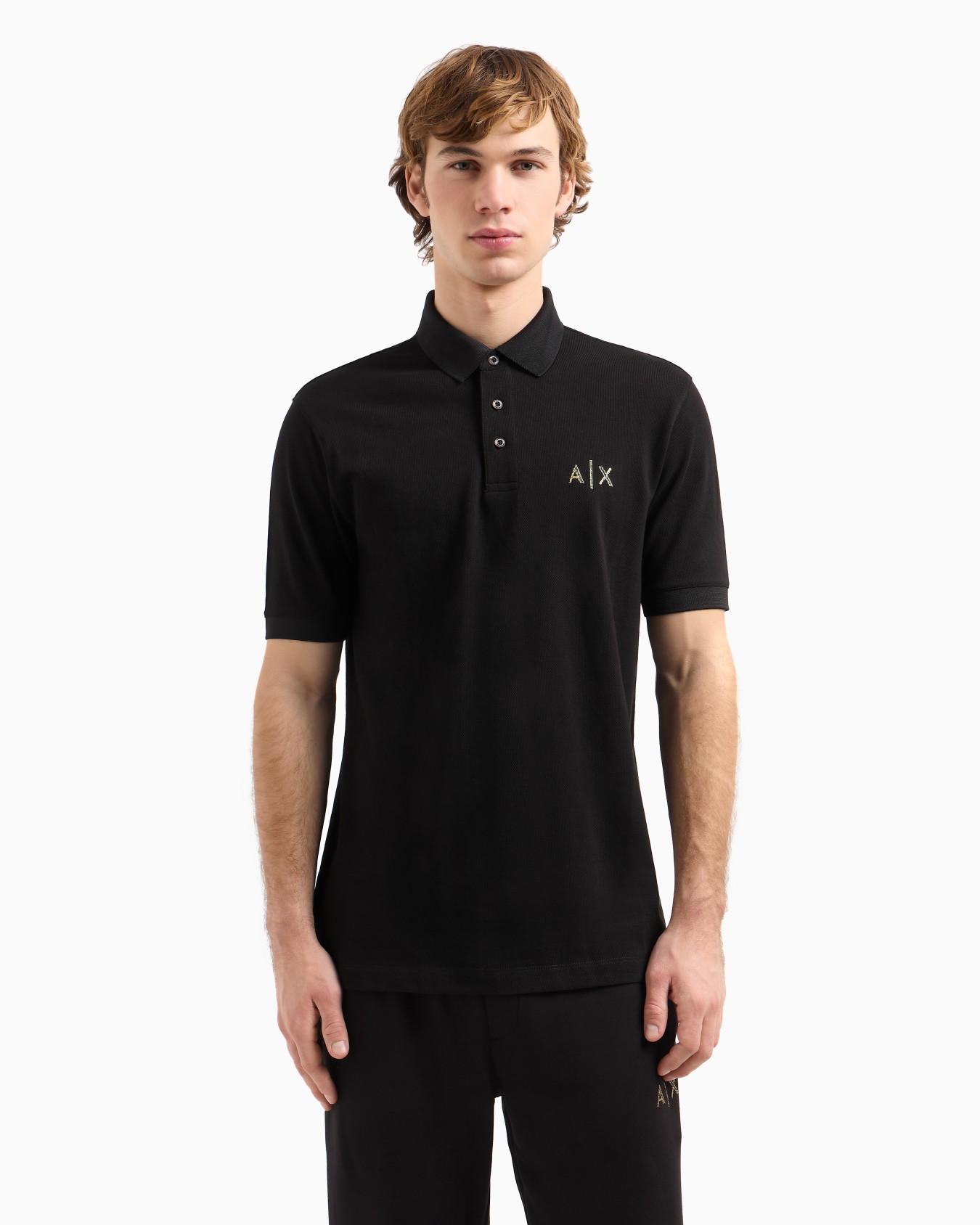 Regular fit cotton pique polo with logo Slide 3