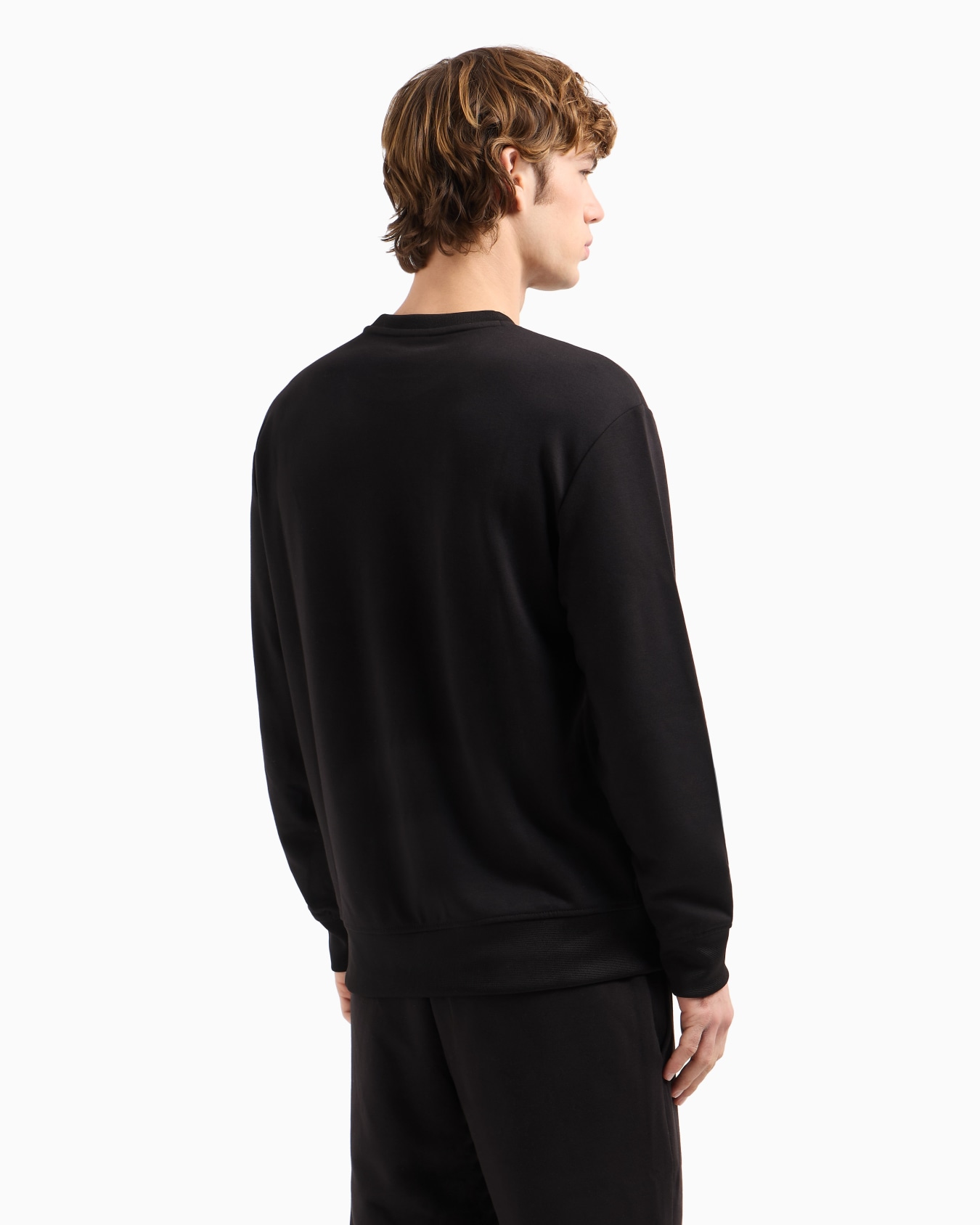 Sudadera de cuello redondo con logotipo de diamantes de imitación dorados Diapositiva 2