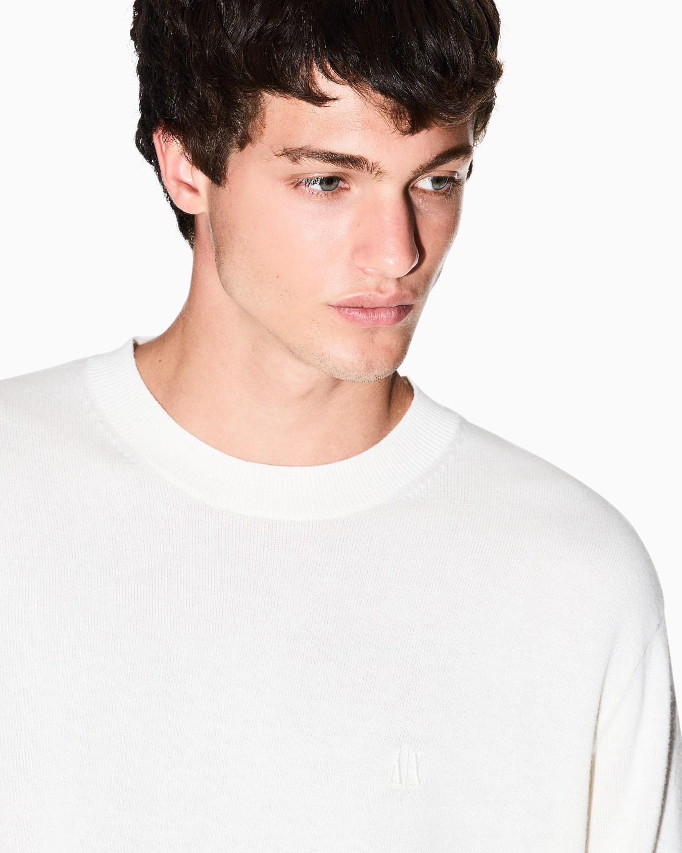  Suéter de cuello redondo de mezcla de algodón Diapositiva 4