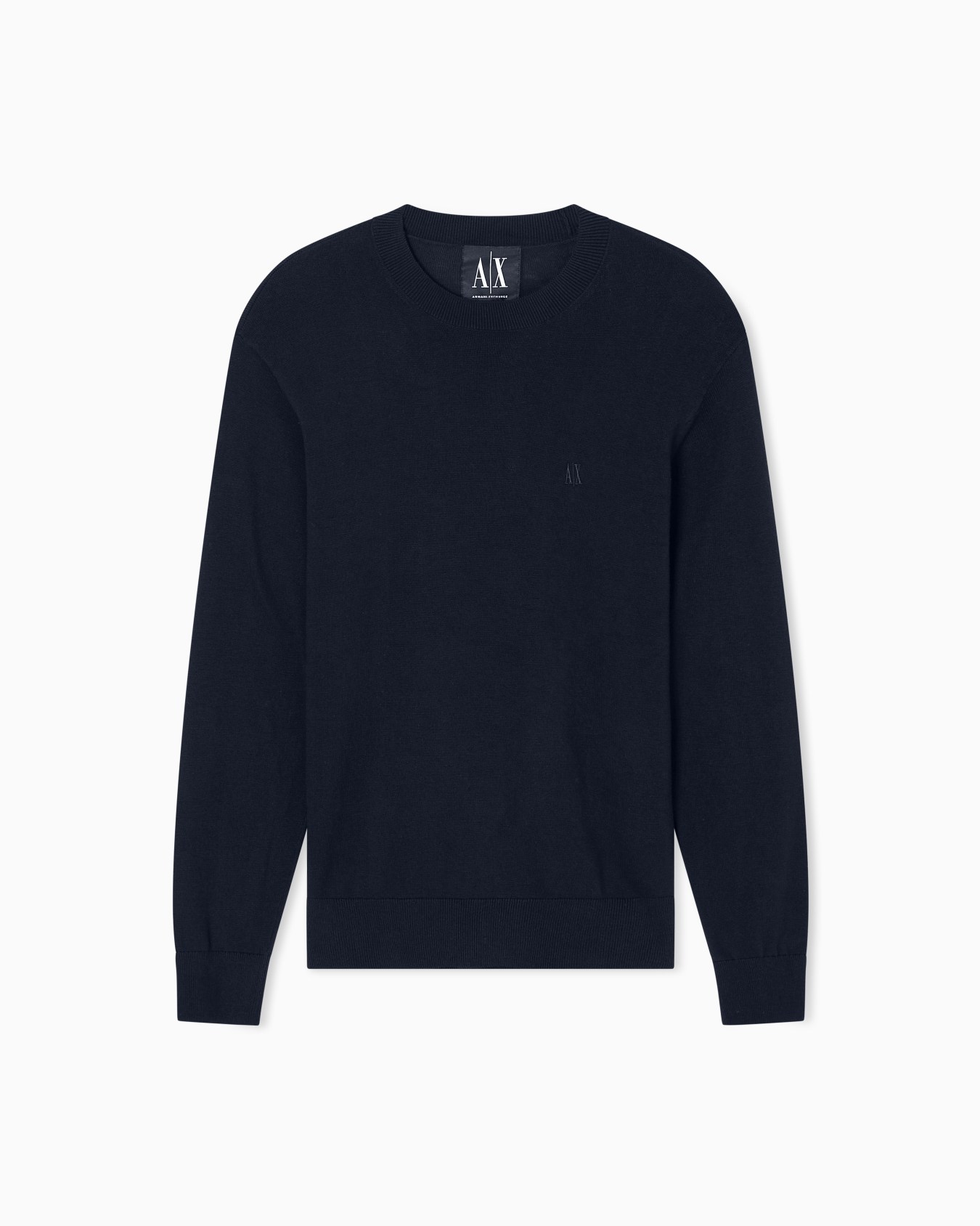  Cotton Blend Crew Neck Sweater Slide 0