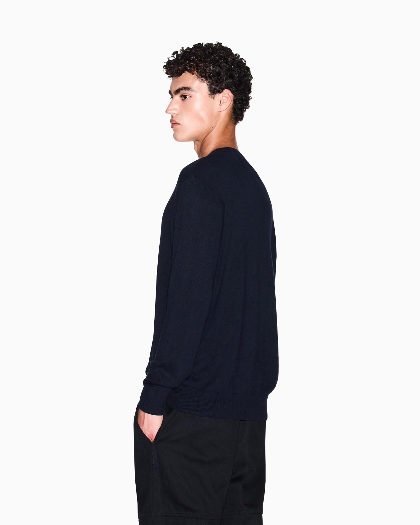  Cotton Blend Crew Neck Sweater Slide 2