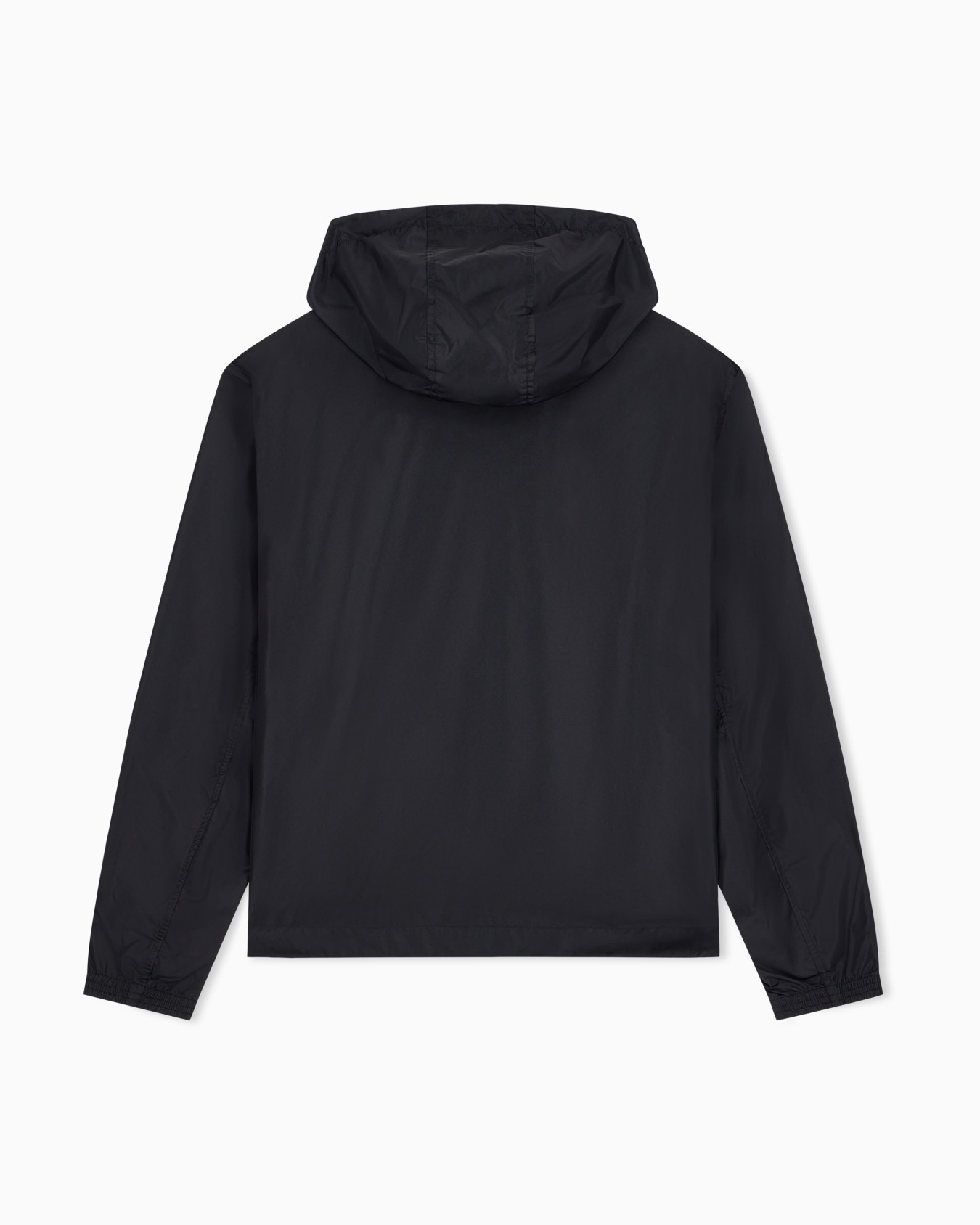 Hooded nylon windbreaker Icon with a zip and logo patch Slide 3