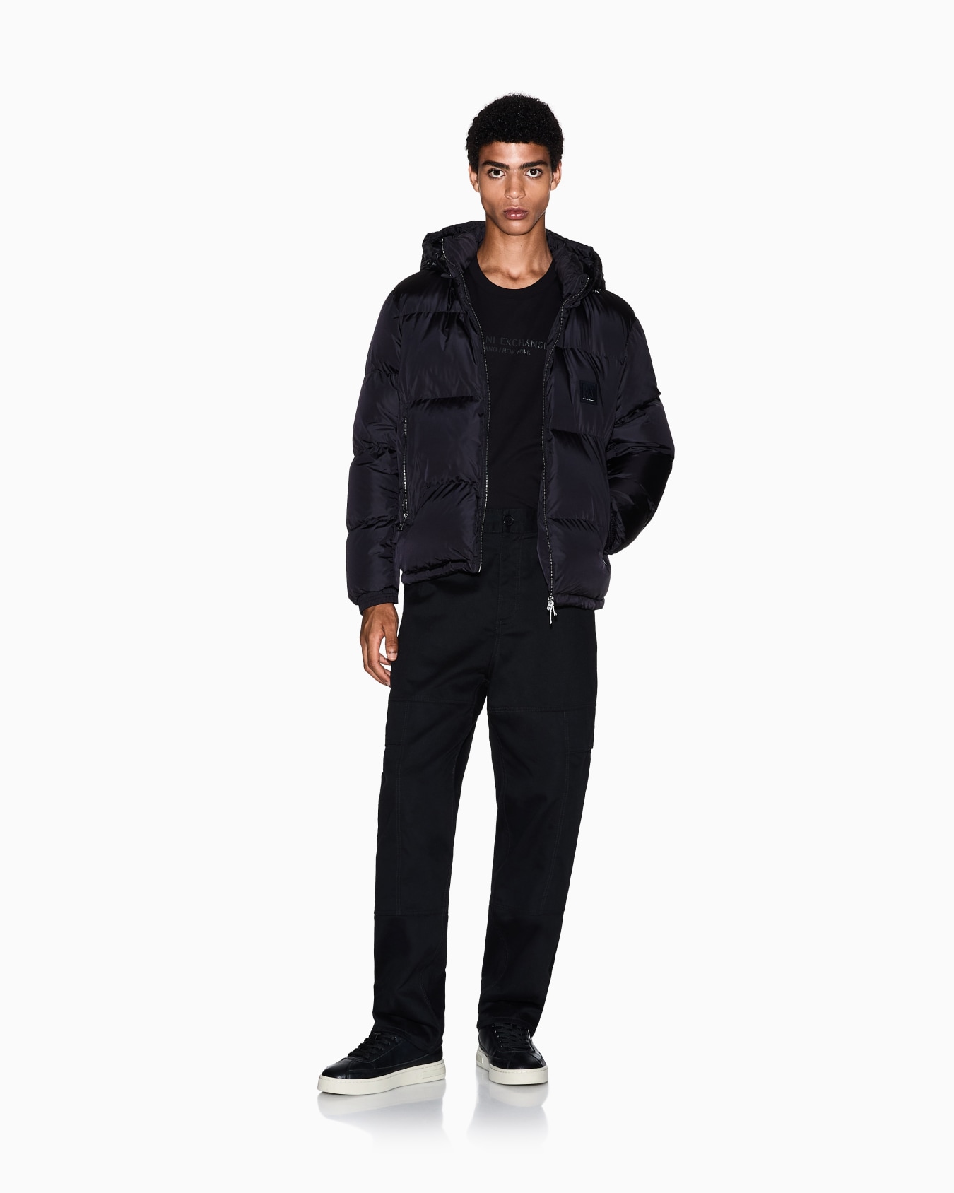 Padded jacket with hood Slide 1