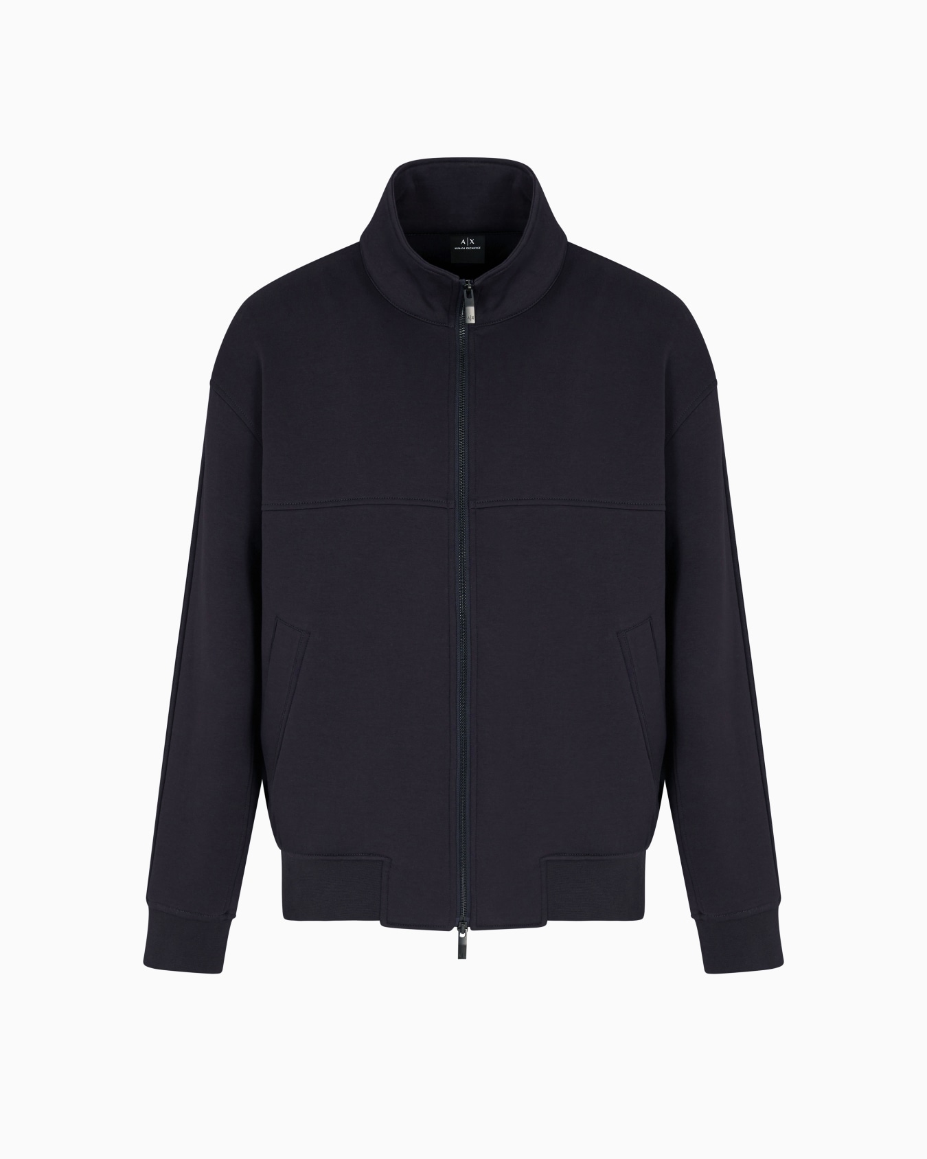 Sudadera con cremallera completa en mezcla de algodón reforzado Diapositiva 0