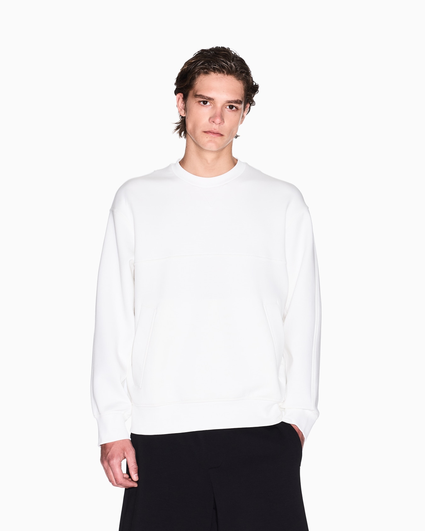 Bonded cotton crewneck sweatshirt Slide 3