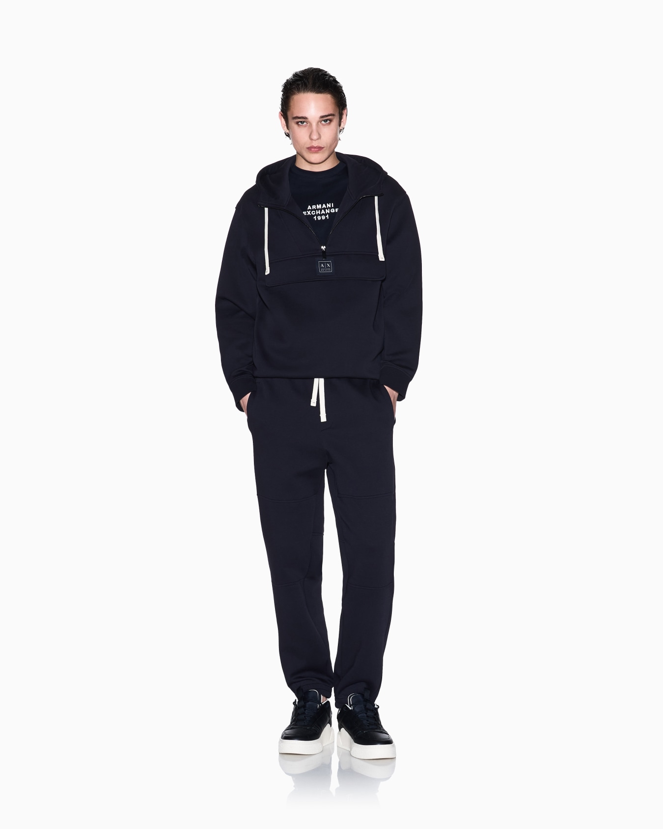 Bonded cotton joggers Slide 1