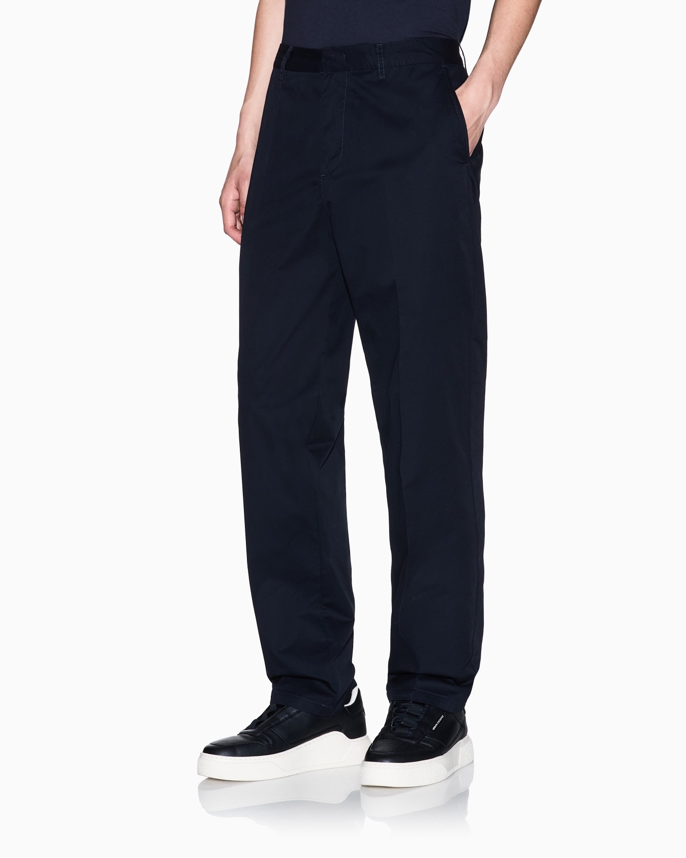 Pantalon droit en sergé de coton Diapositive 3