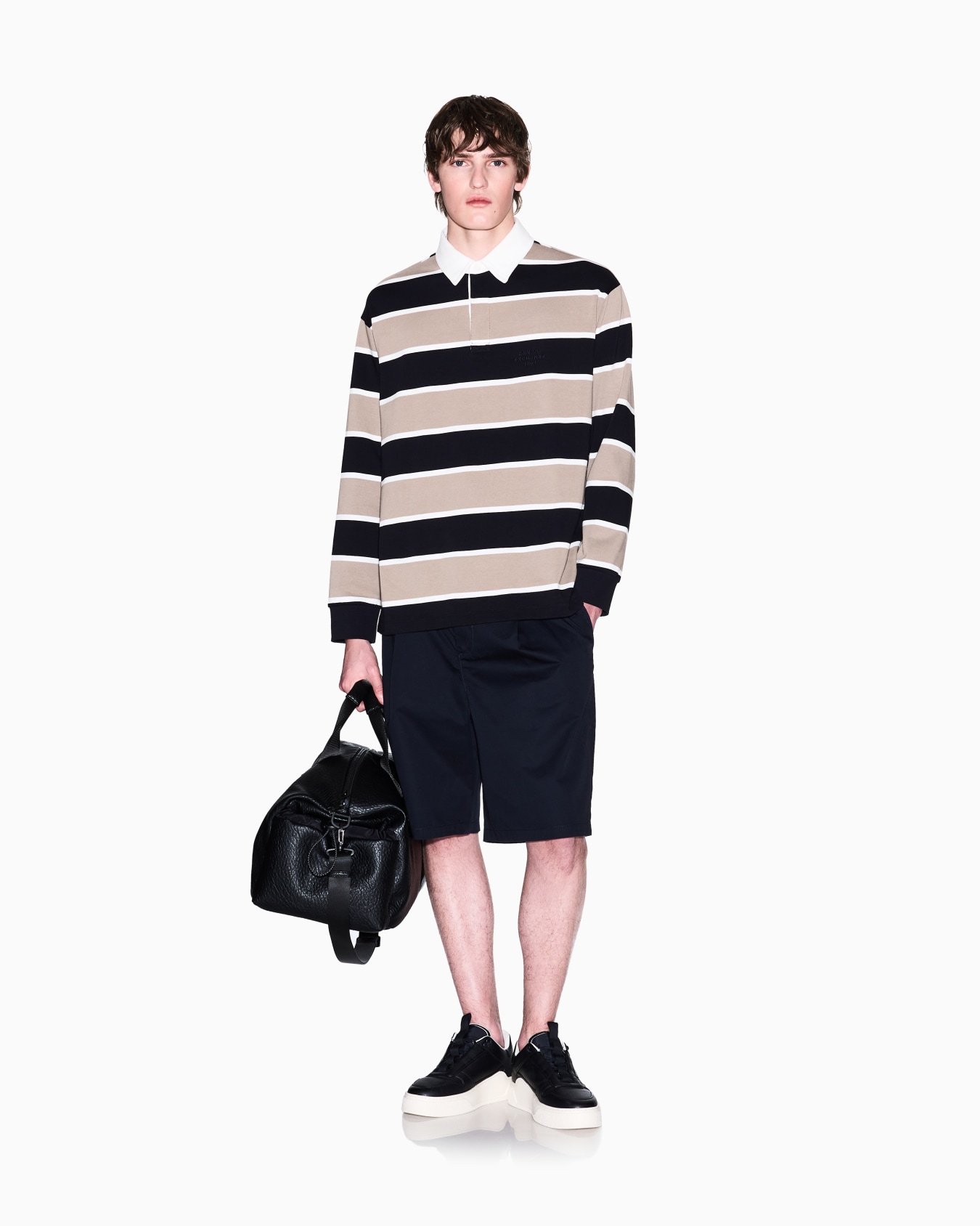Bermuda shorts with pleats in cotton twill Slide 1