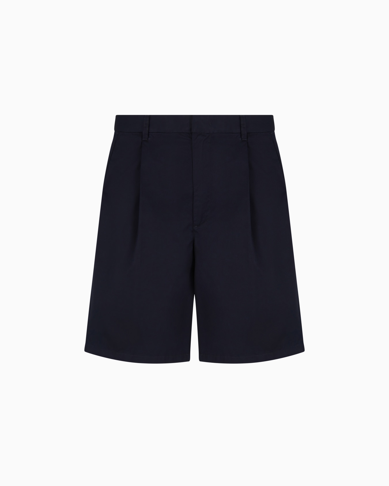 Bermuda shorts with pleats in cotton twill Slide 0