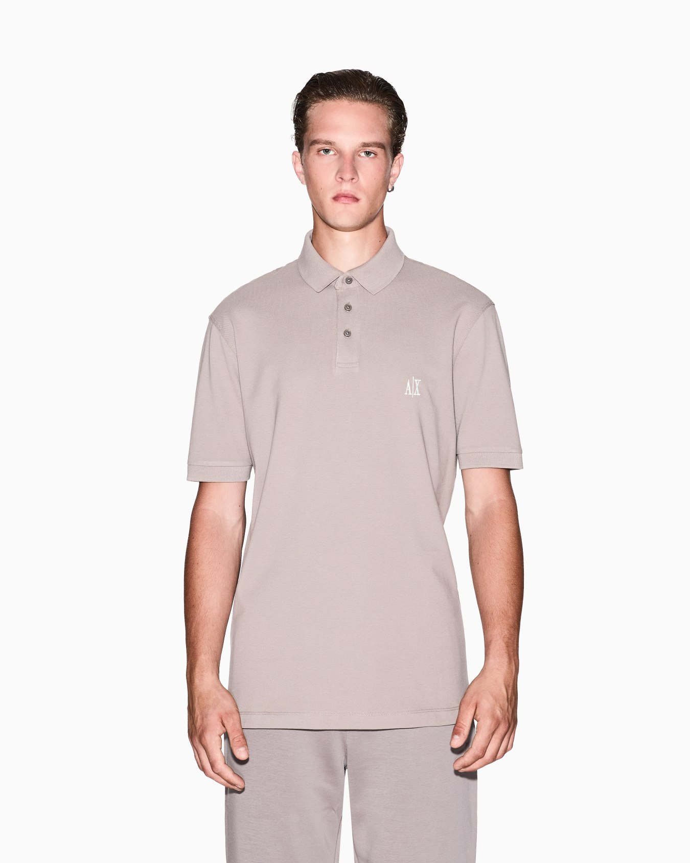 Regular fit cotton polo with logo 슬라이드 3
