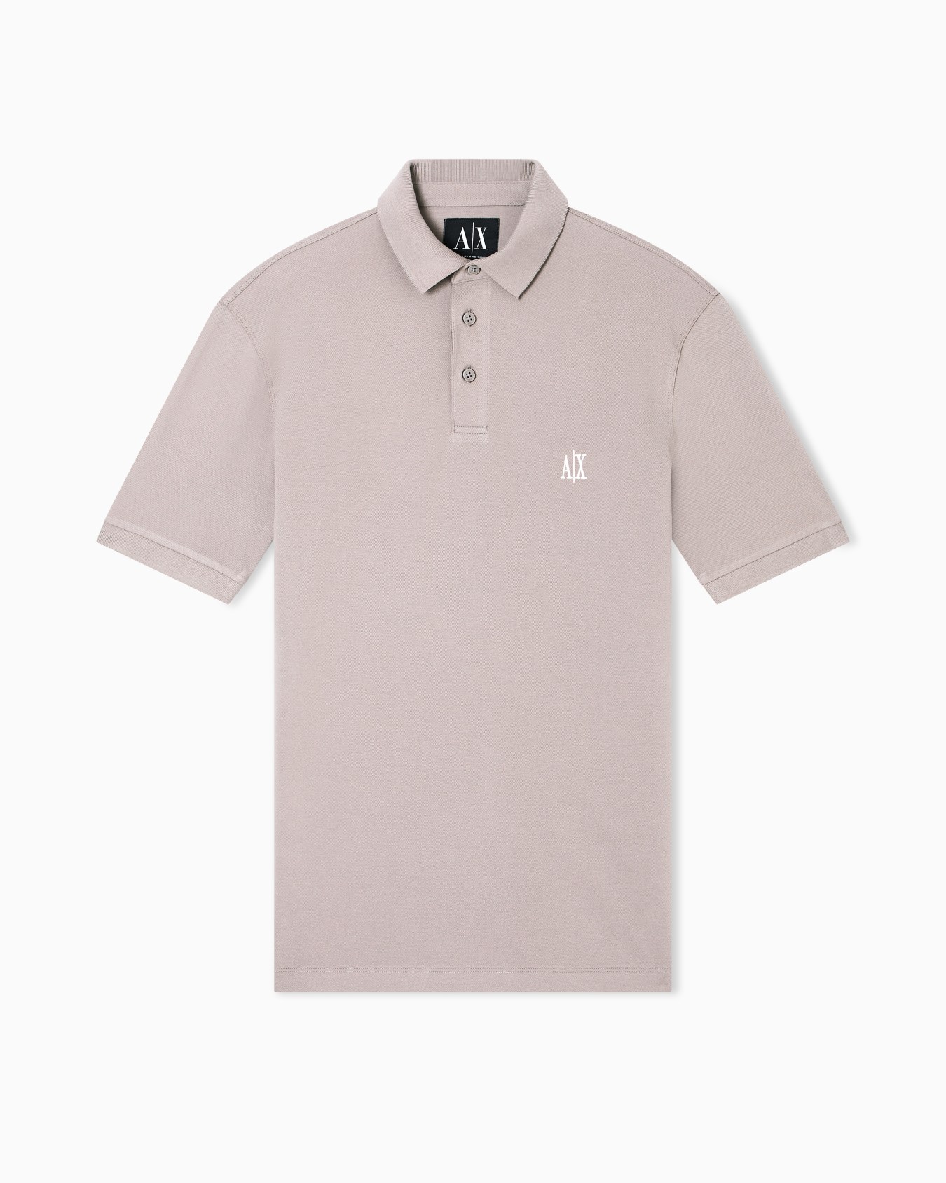 Regular fit cotton polo with logo 슬라이드 0