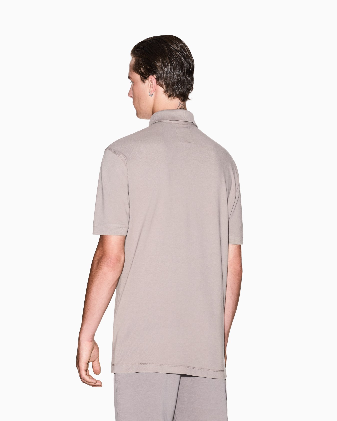 Regular fit cotton polo with logo 슬라이드 2