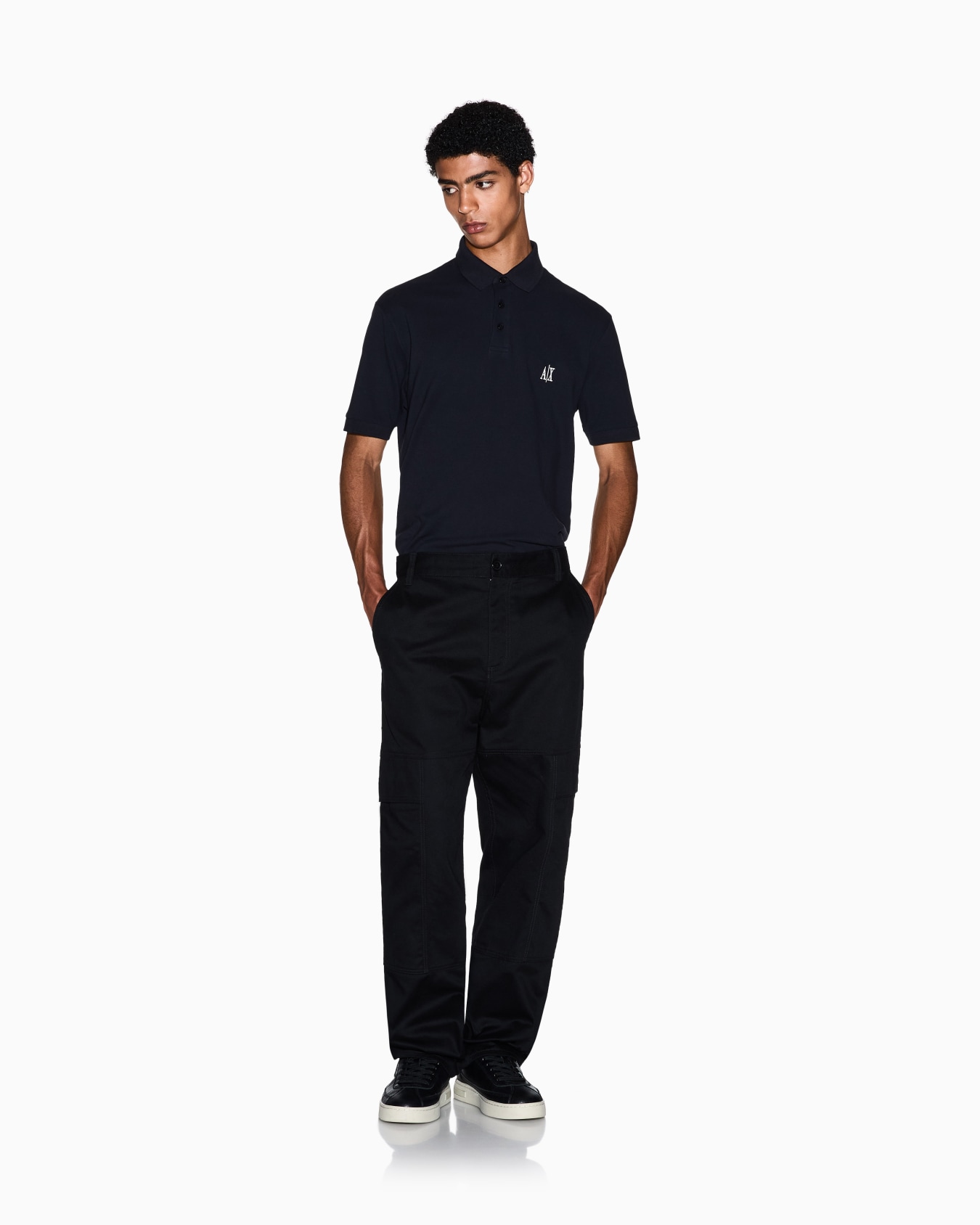 Regular fit cotton polo with logo Diapositive 1