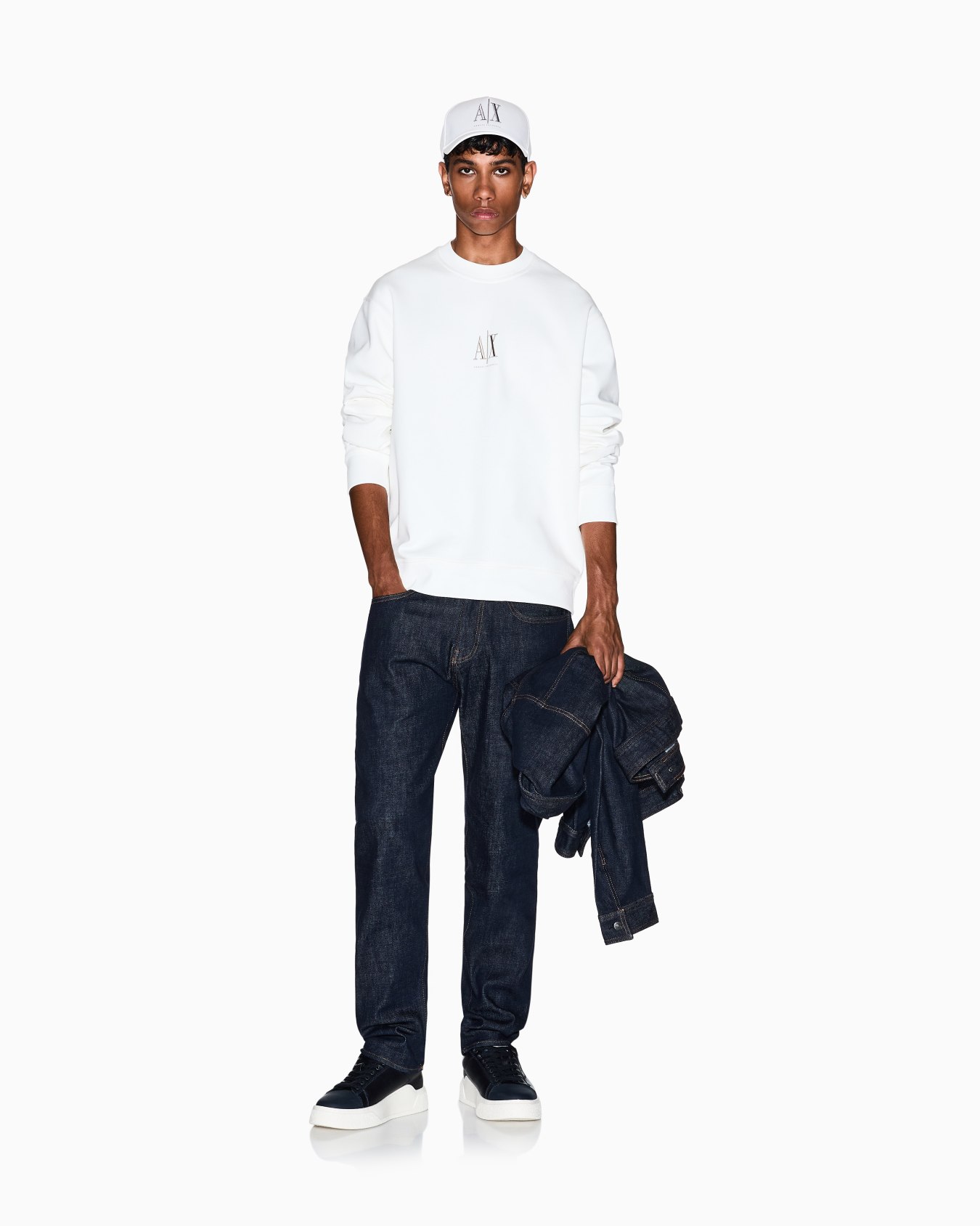 Crewneck sweatshirt with embroidered logo Slide 1