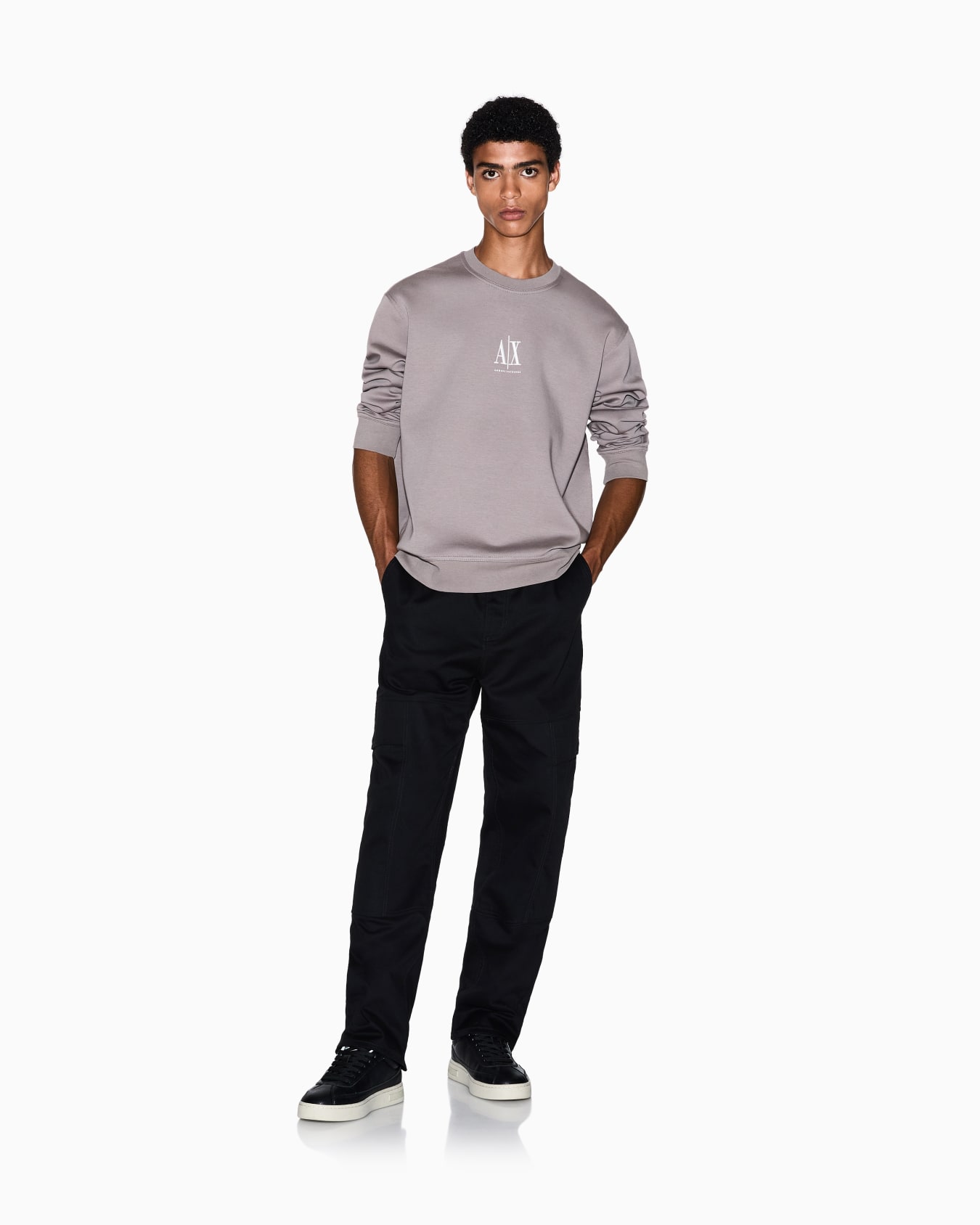 Crewneck sweatshirt with embroidered logo Slide 1