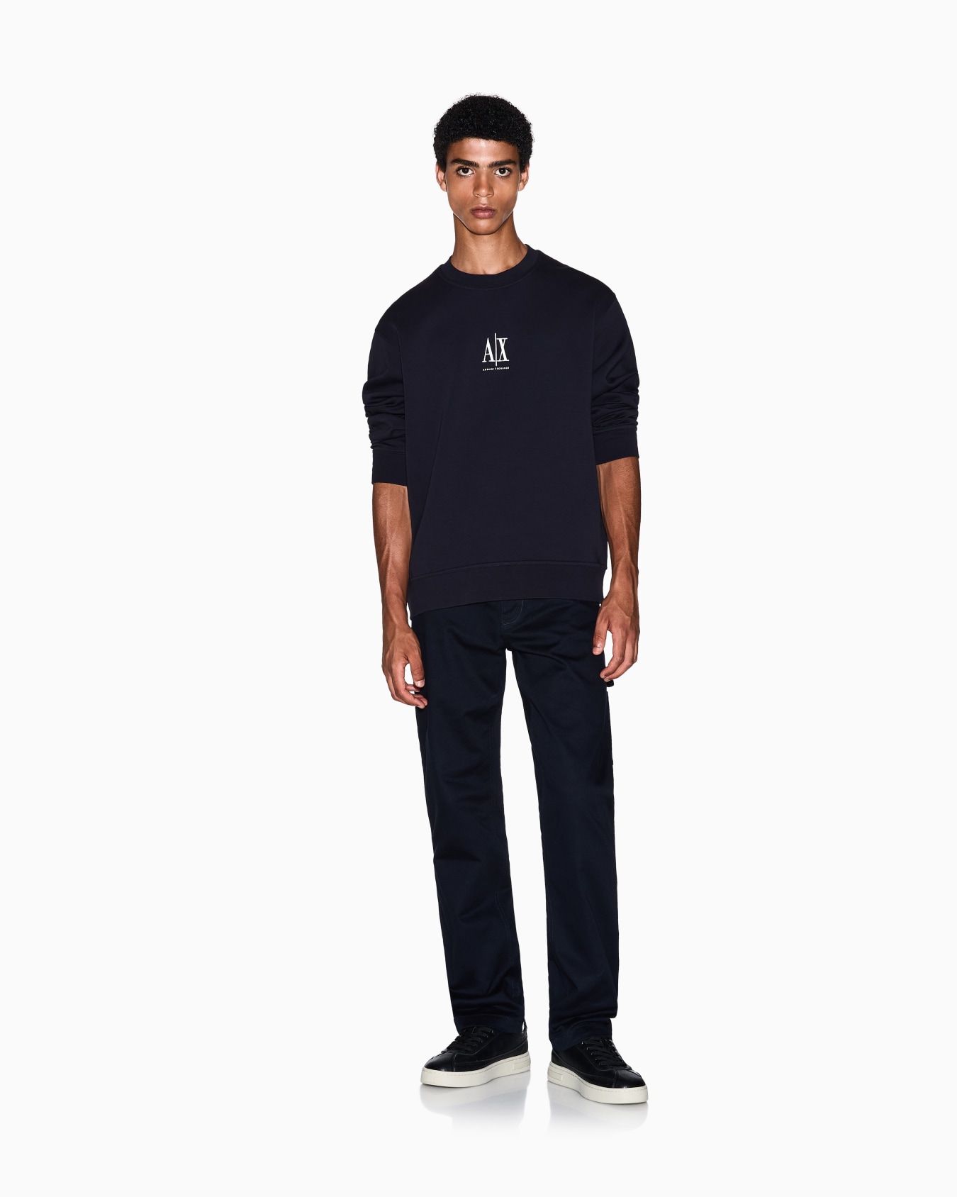 Crewneck sweatshirt with embroidered logo Slide 1
