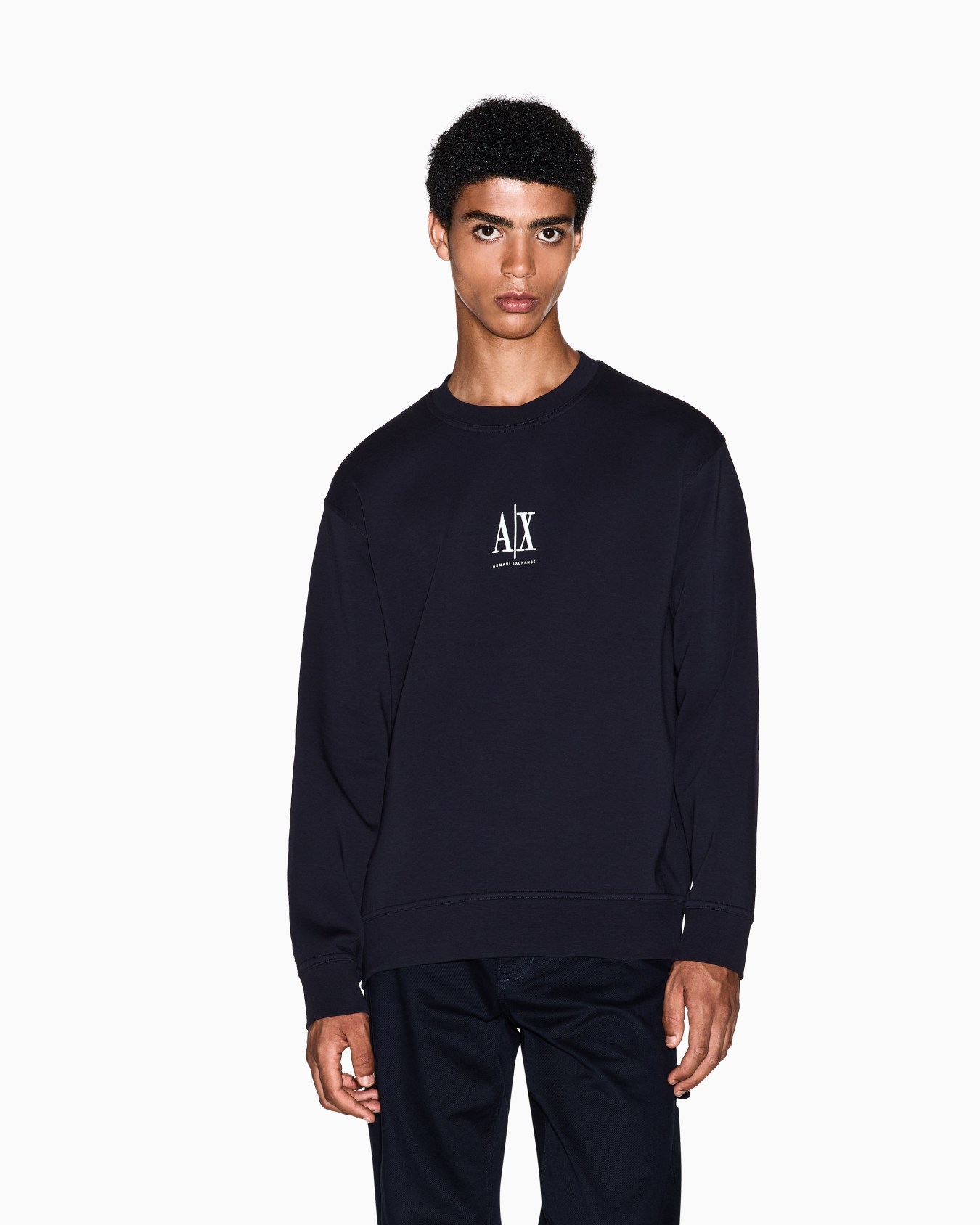Crewneck sweatshirt with embroidered logo Slide 3