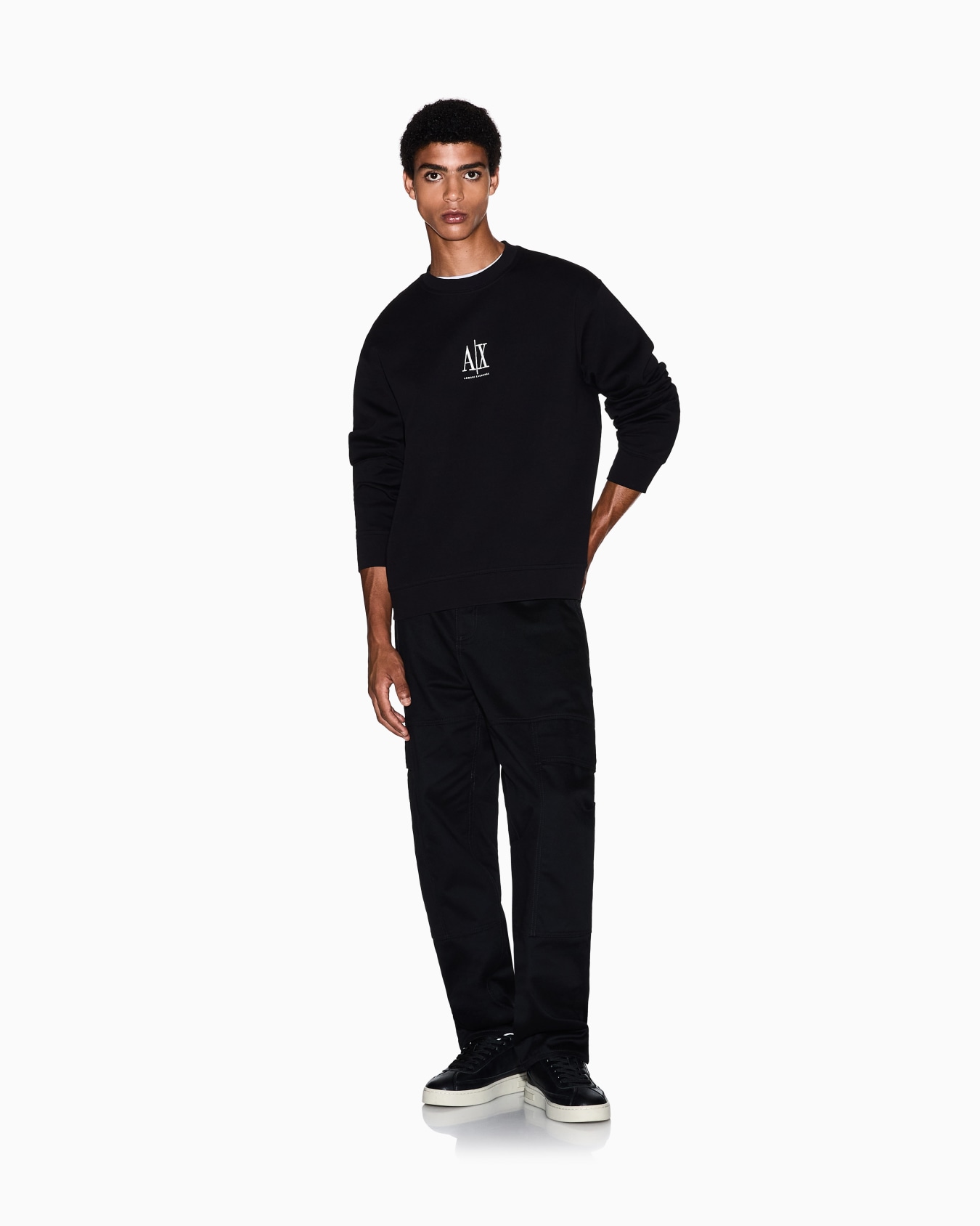 Crewneck sweatshirt with embroidered logo Slide 1