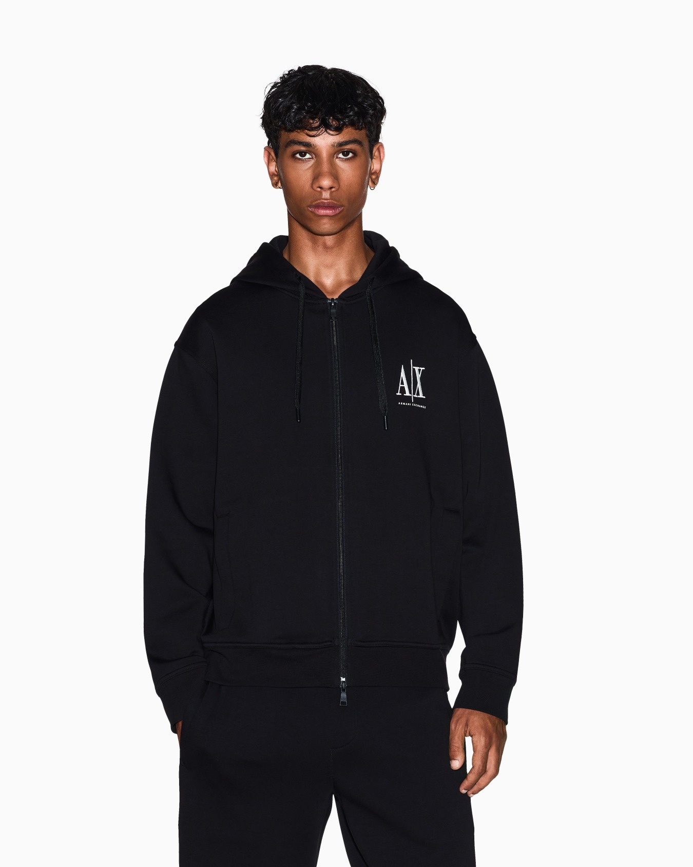 Zip-up hoodie with embroidered logo Slide 3