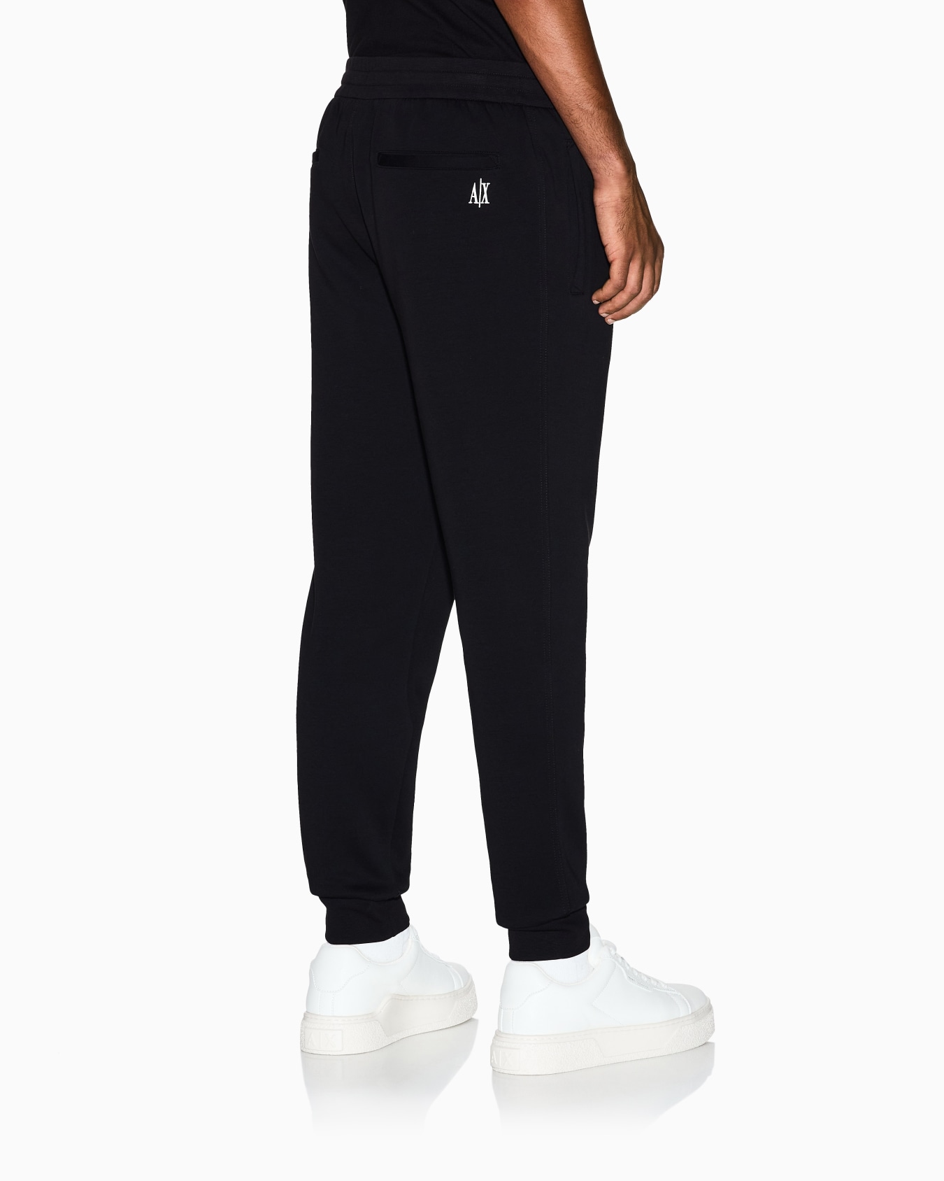 Fabric jogger pants in bonded stretch cotton Icon Slide 4