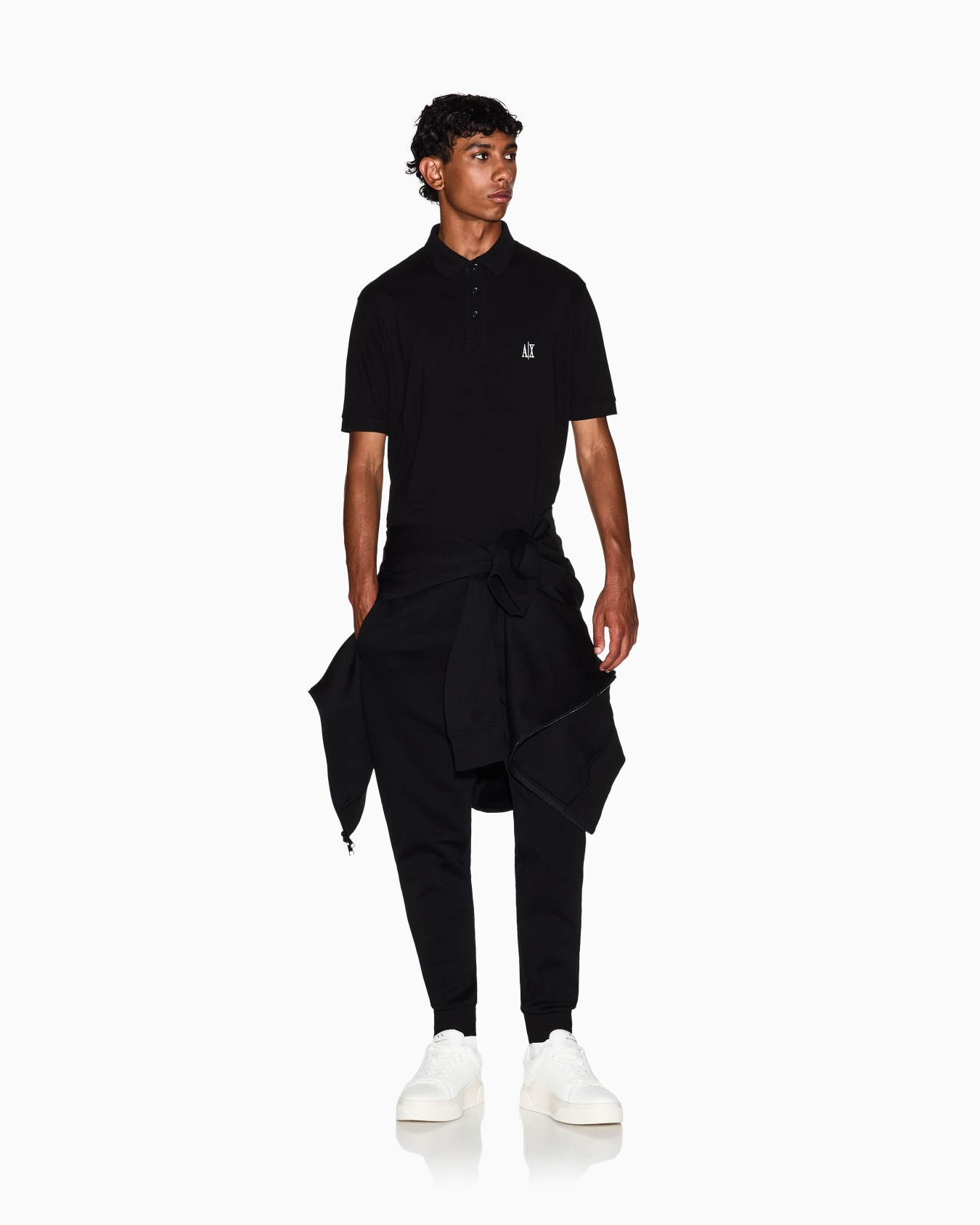 Fabric jogger pants in bonded stretch cotton Icon Slide 2