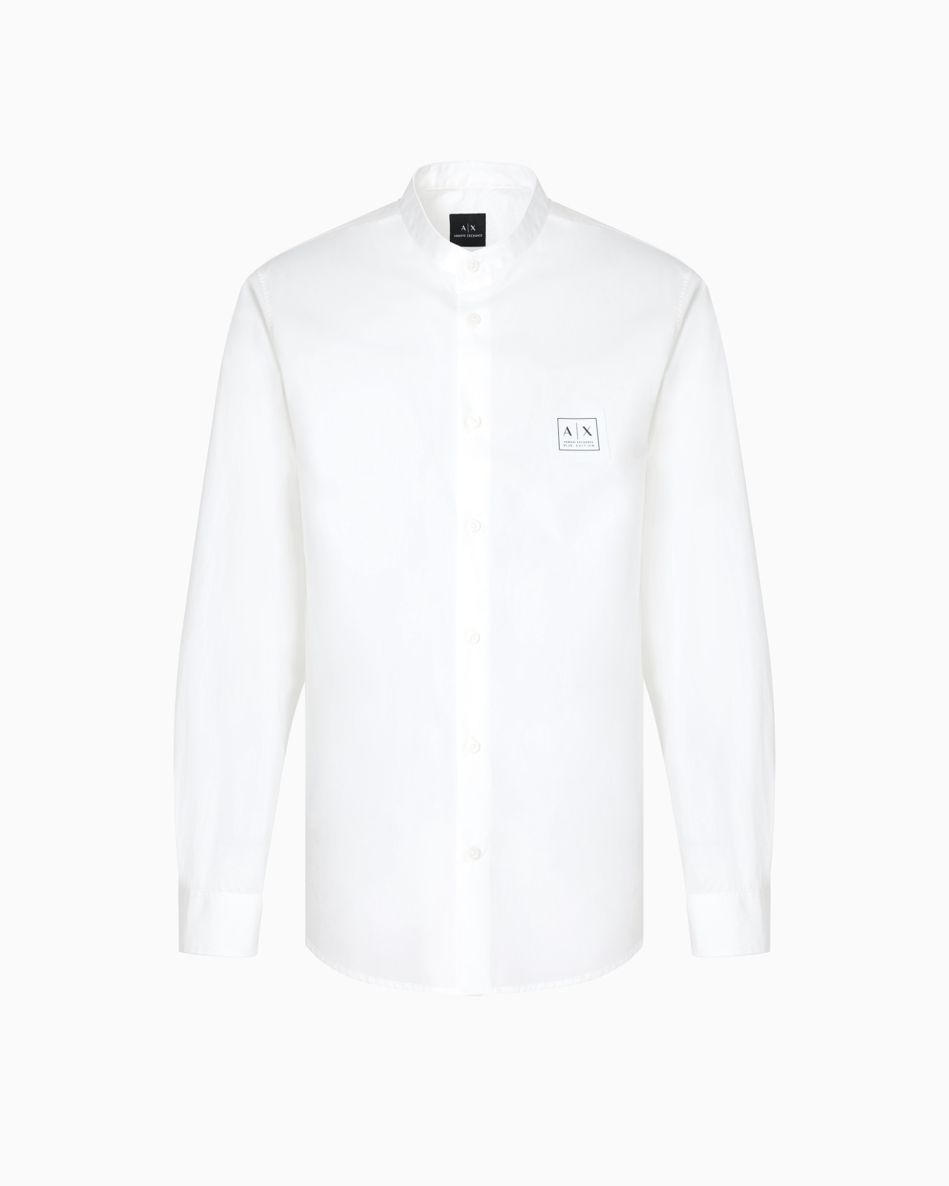 Regular fit poplin shirt with logo patch Slide 0