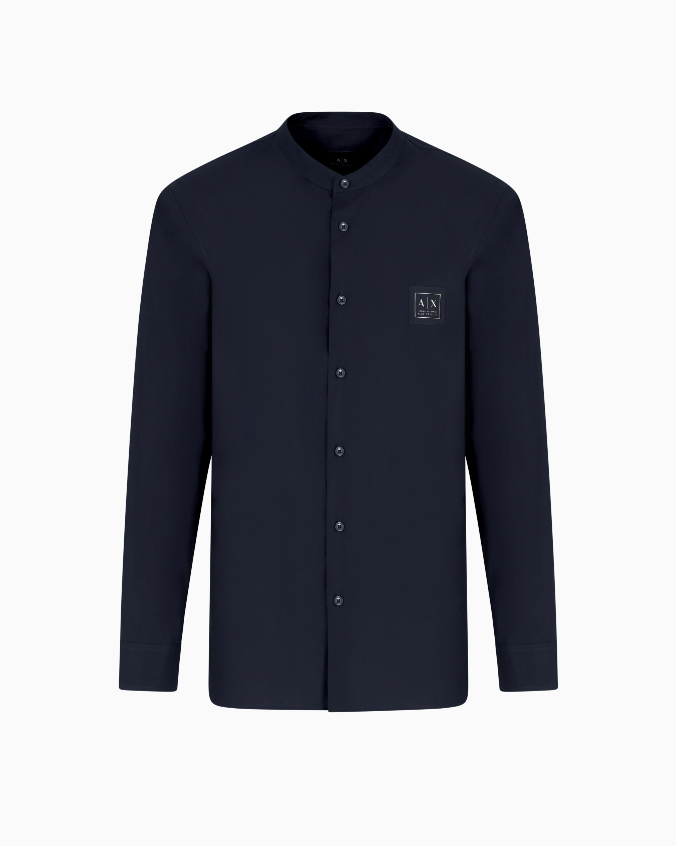 Regular fit poplin shirt with logo patch Slide 0