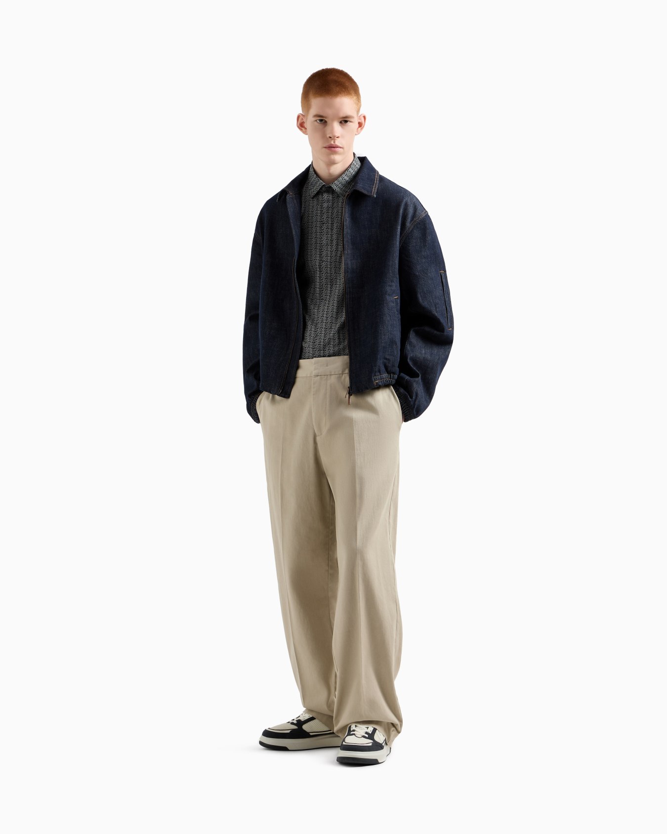 Oversized cotton twill trousers Slide 1