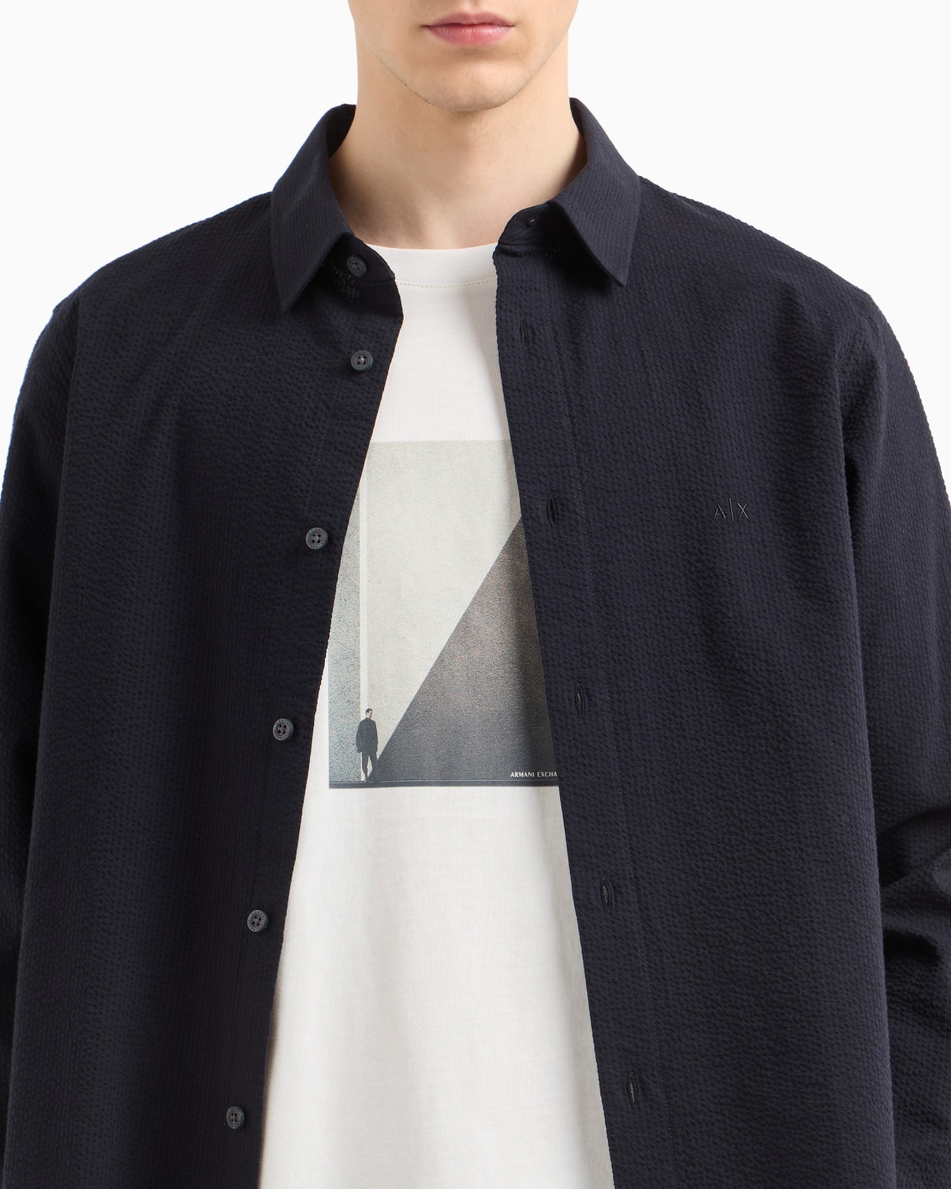 Camicia regular fit in seersucker Slide 4