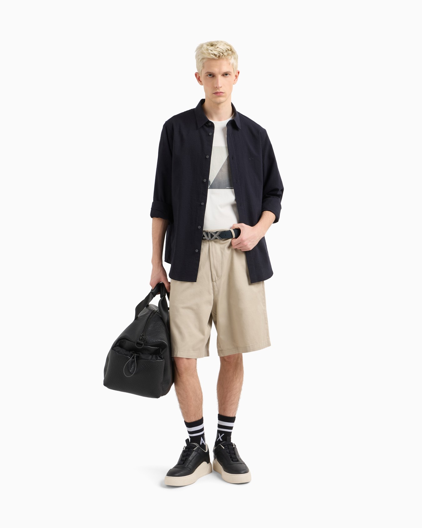 Camicia regular fit in seersucker Slide 1