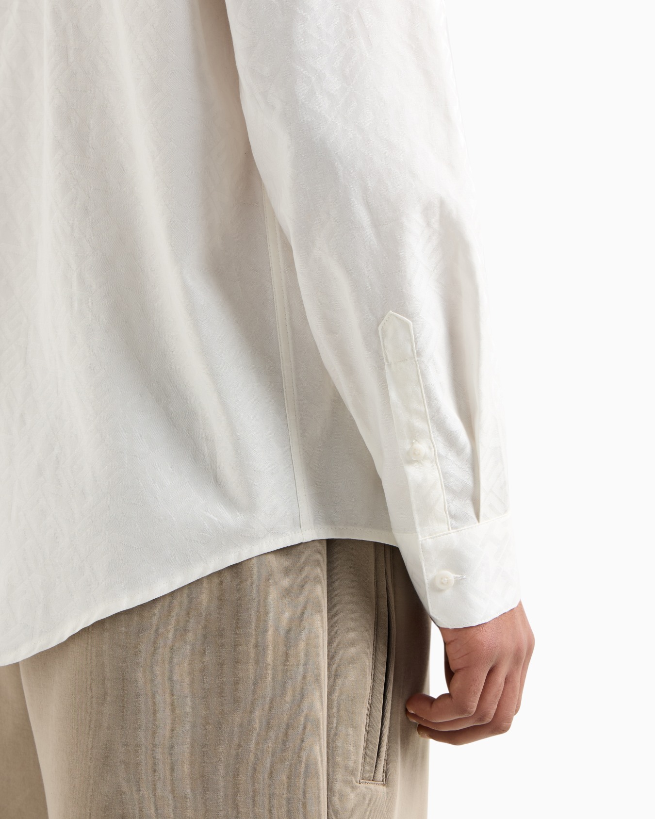 Regular fit cotton jacquard shirt Slide 4
