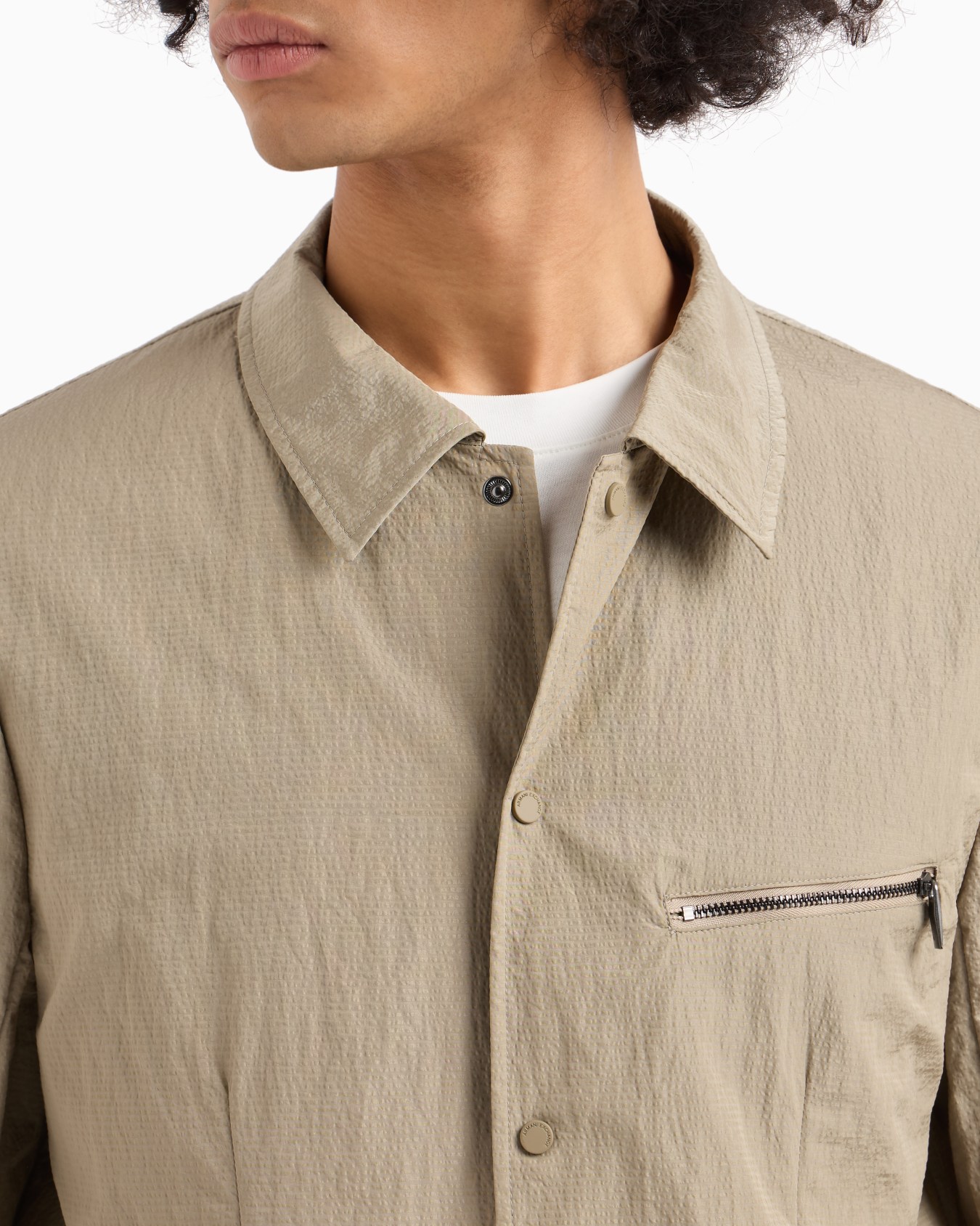 Nylon seersucker jacket zip pocket Slide 4