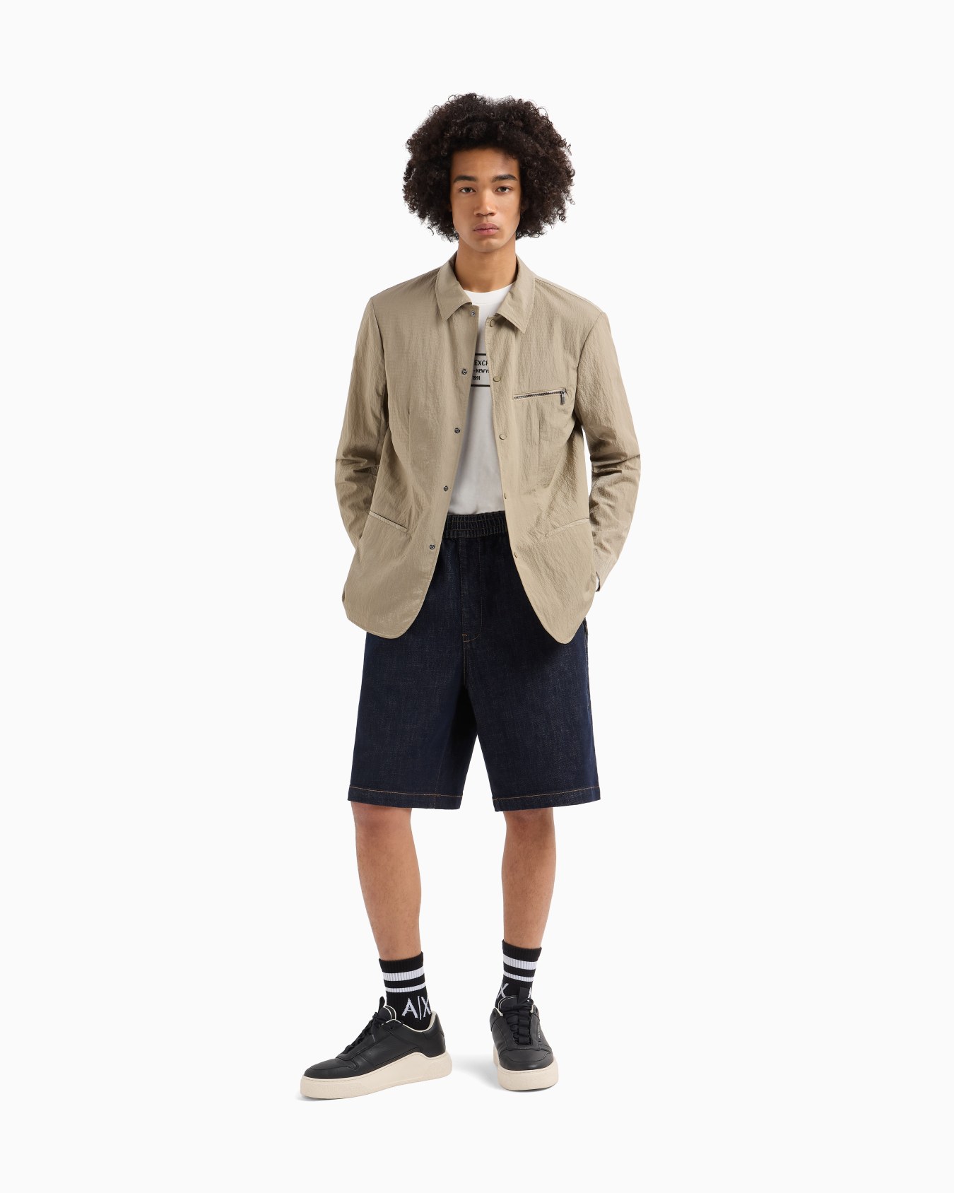 Nylon seersucker jacket zip pocket Slide 1