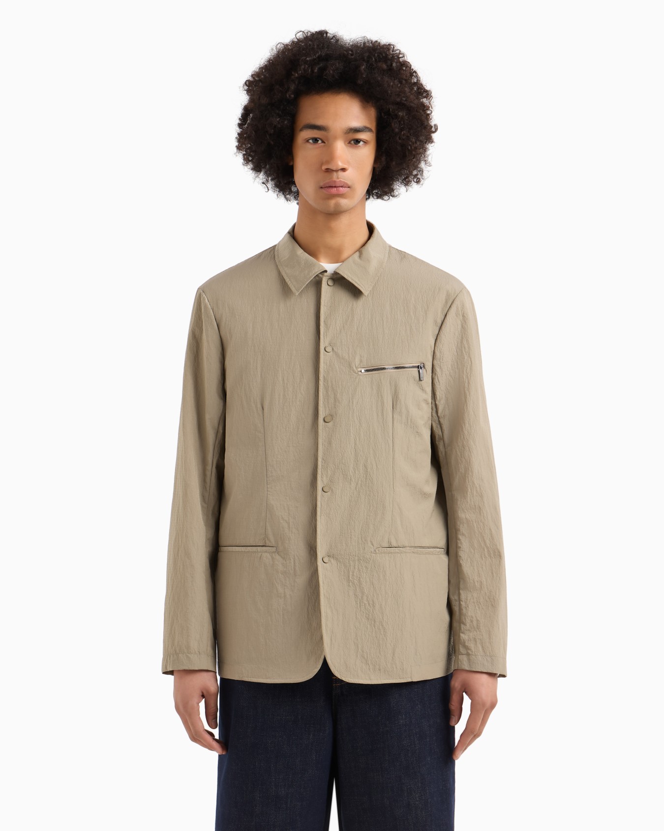 Nylon seersucker jacket zip pocket Slide 3