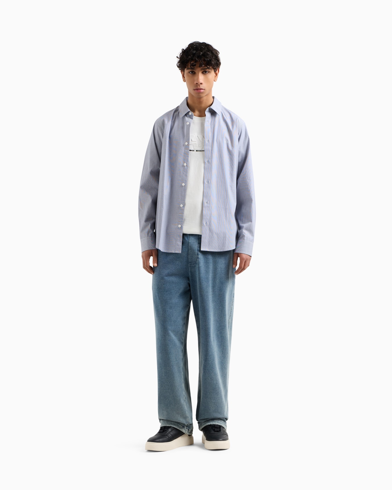 Regular fit cotton jacquard shirt Slide 1