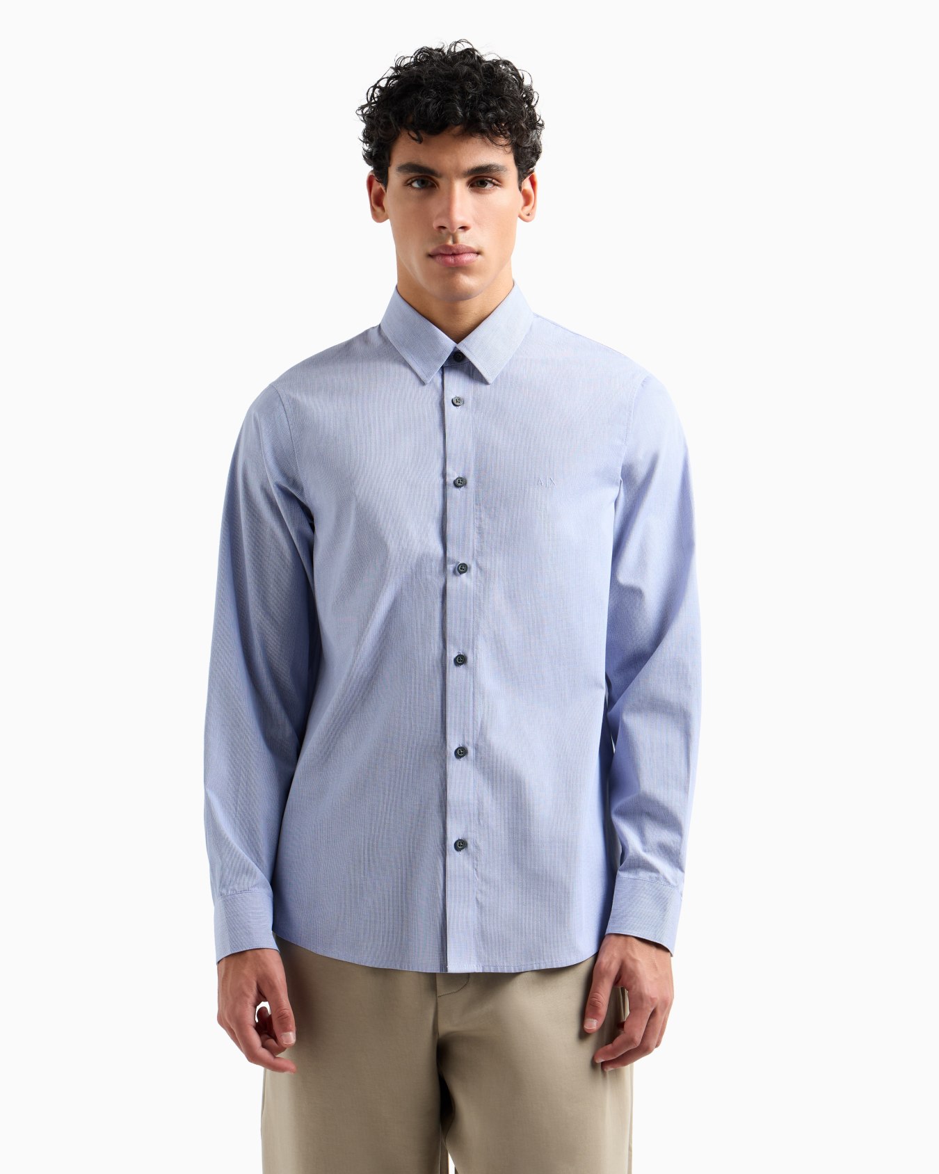 Regular fit cotton jacquard shirt Slide 3