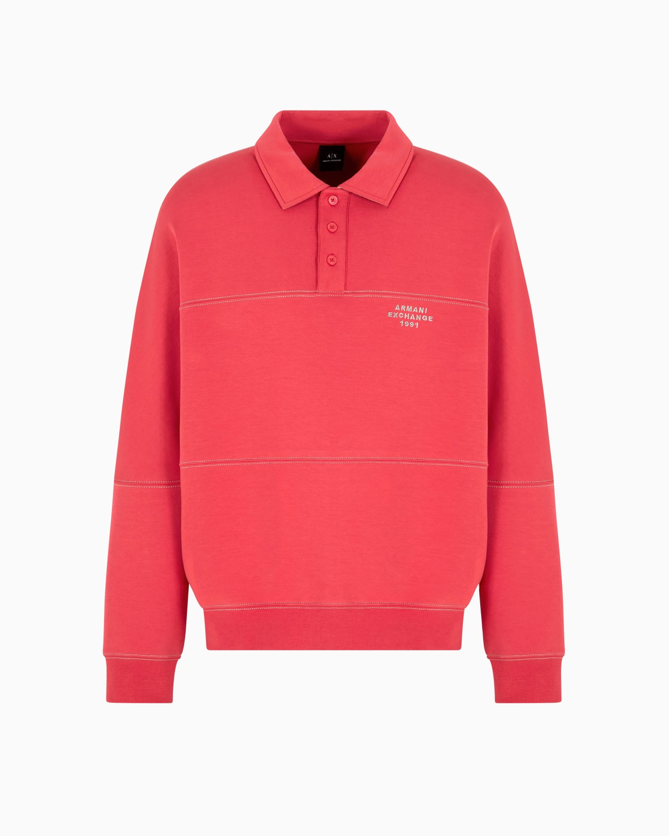 Bonded stretch polo sweatshirt Slide 0