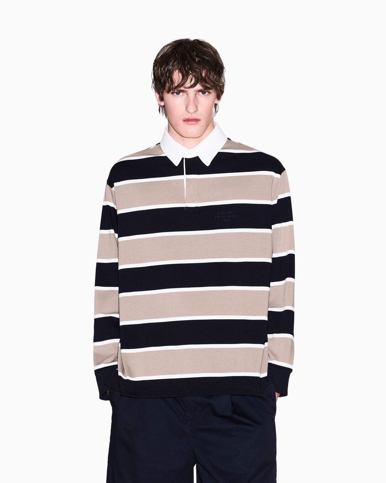 Locker sitzendes Poloshirt mit Maxistreifen Folie 3