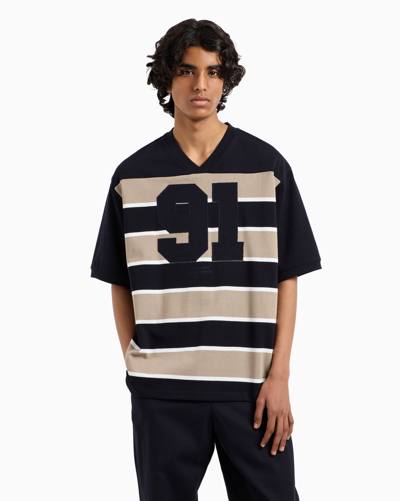 Camiseta holgada de rayas largas 91 Diapositiva 3