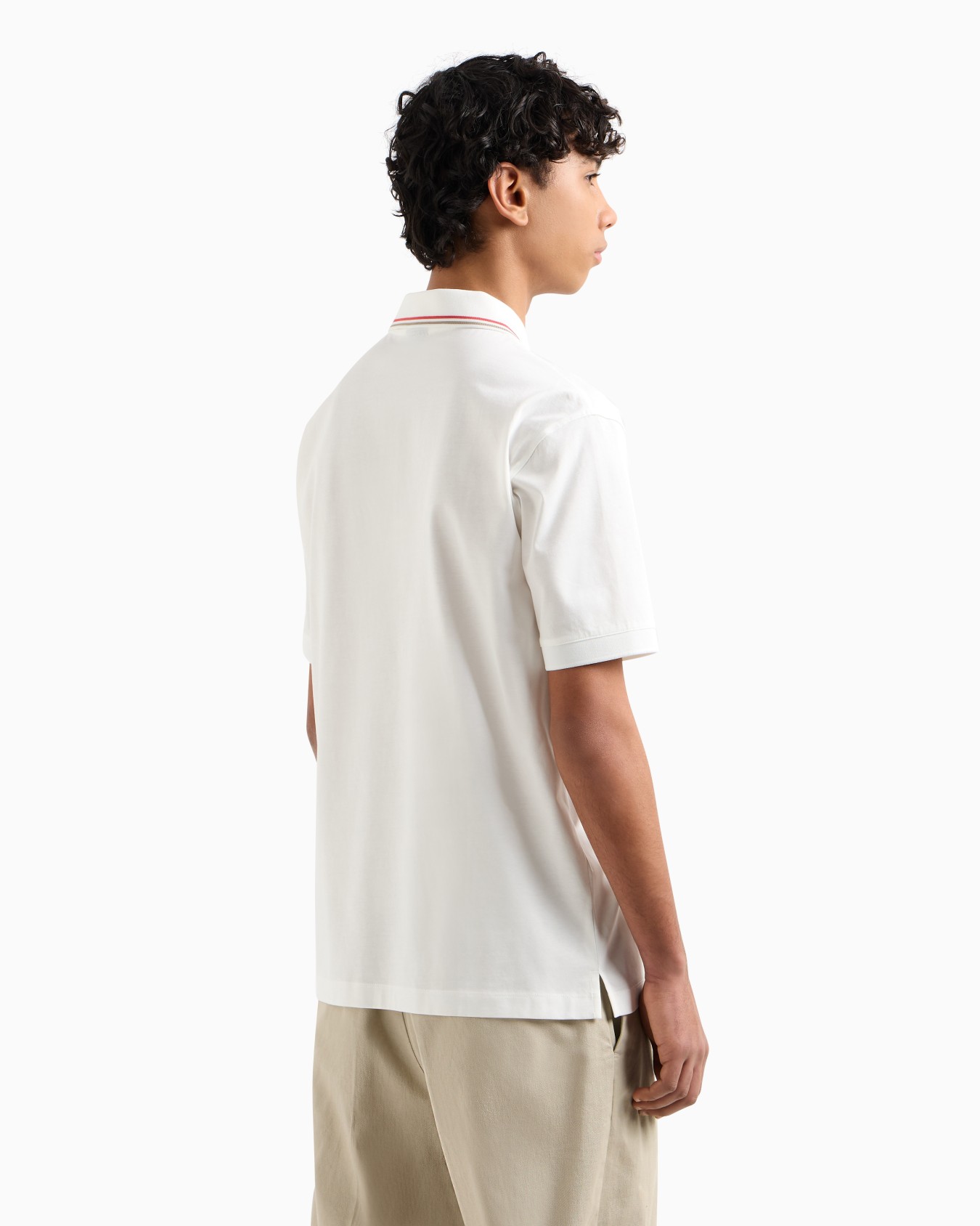 Regular fit polo shirt in mercerised cotton Slide 2
