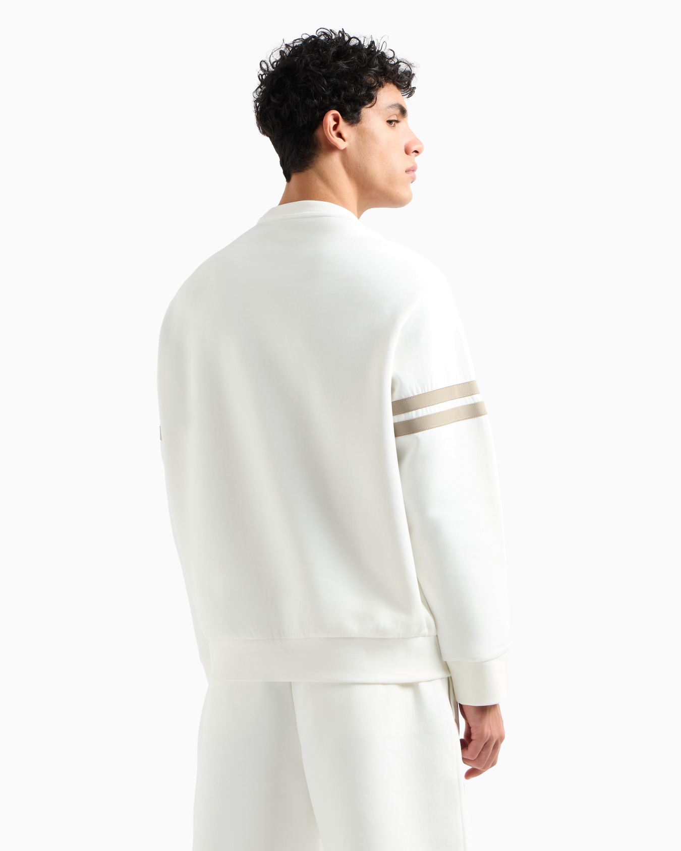 Crewneck sweatshirt with stripes and logo Slide 2