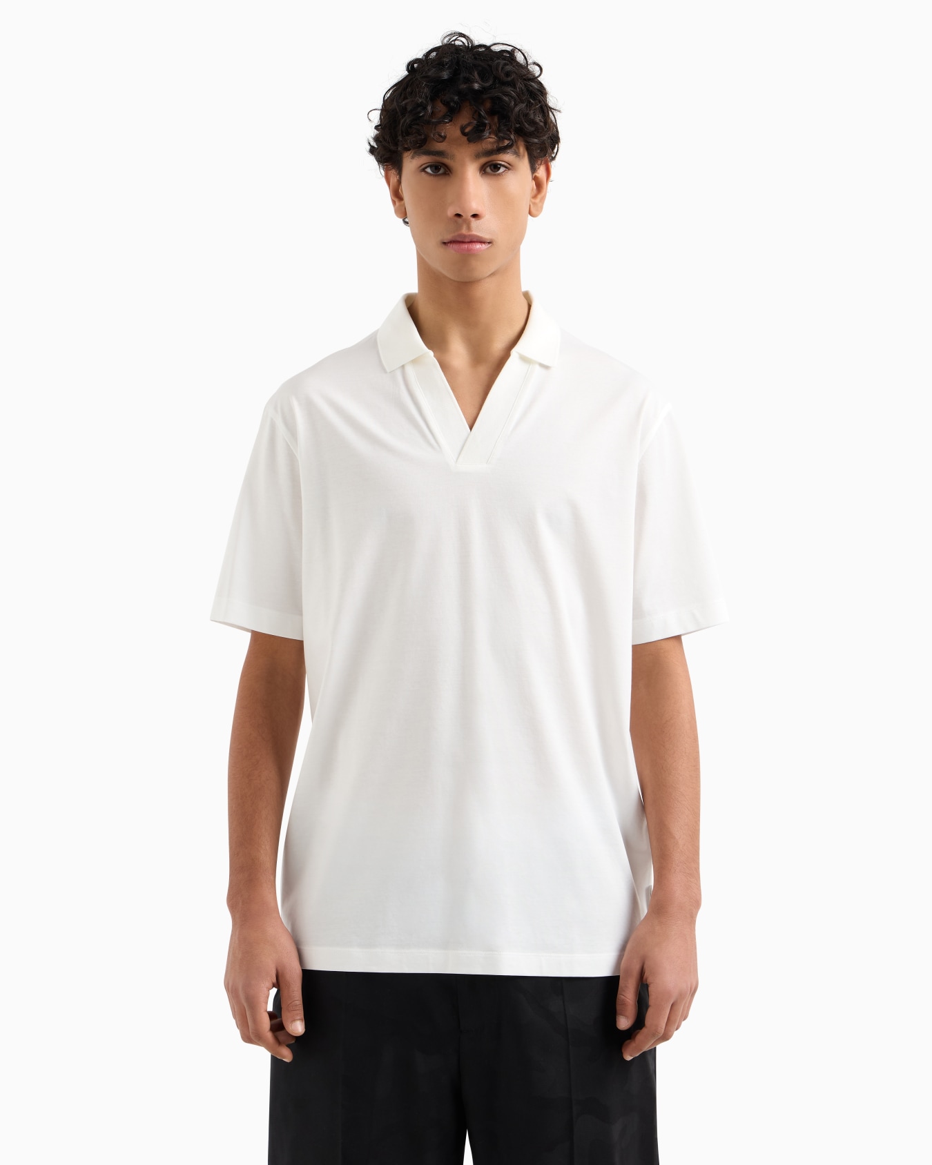Regular fit polo shirt in mercerised cotton Slide 3