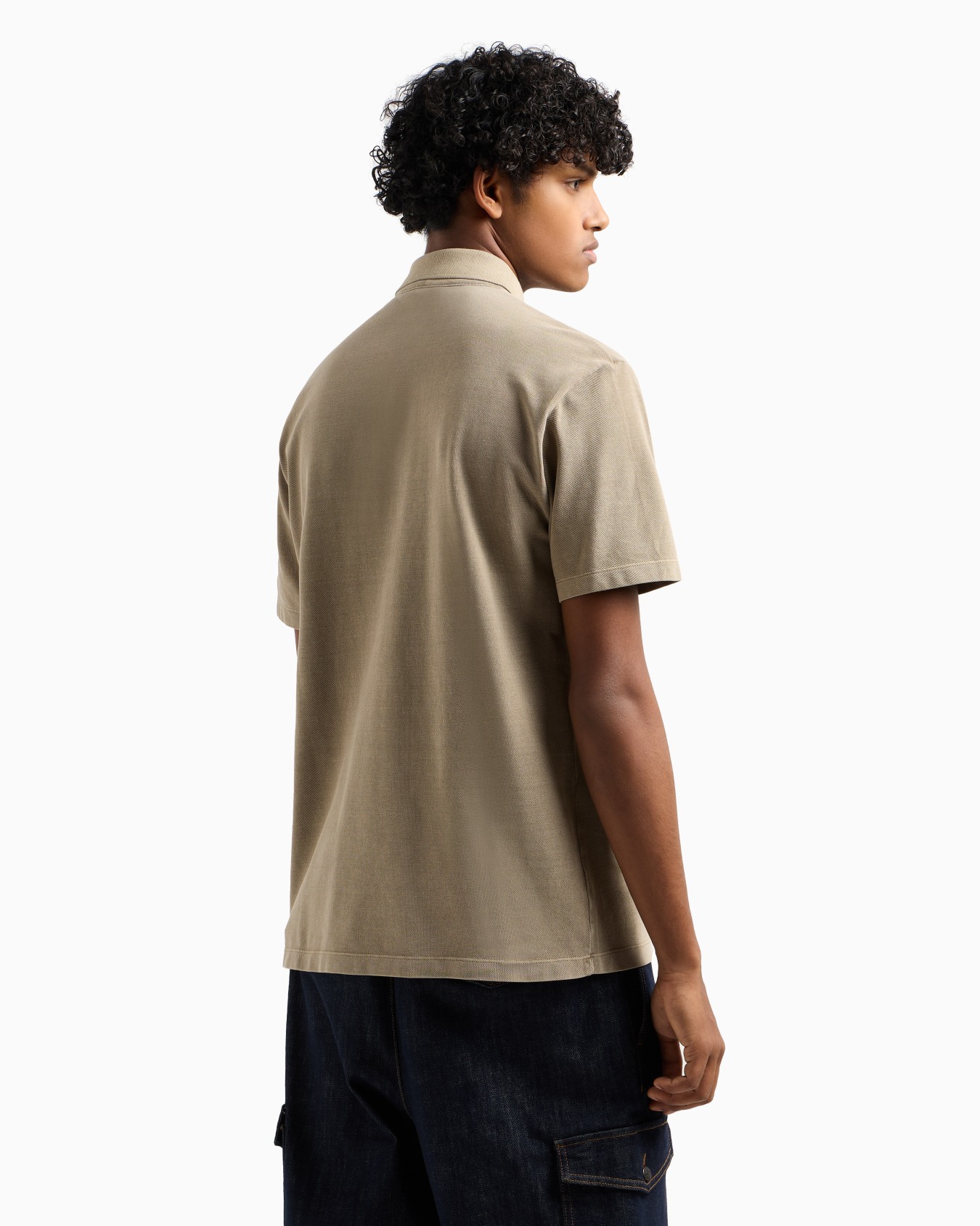 Used effect cotton piquet polo Slide 2