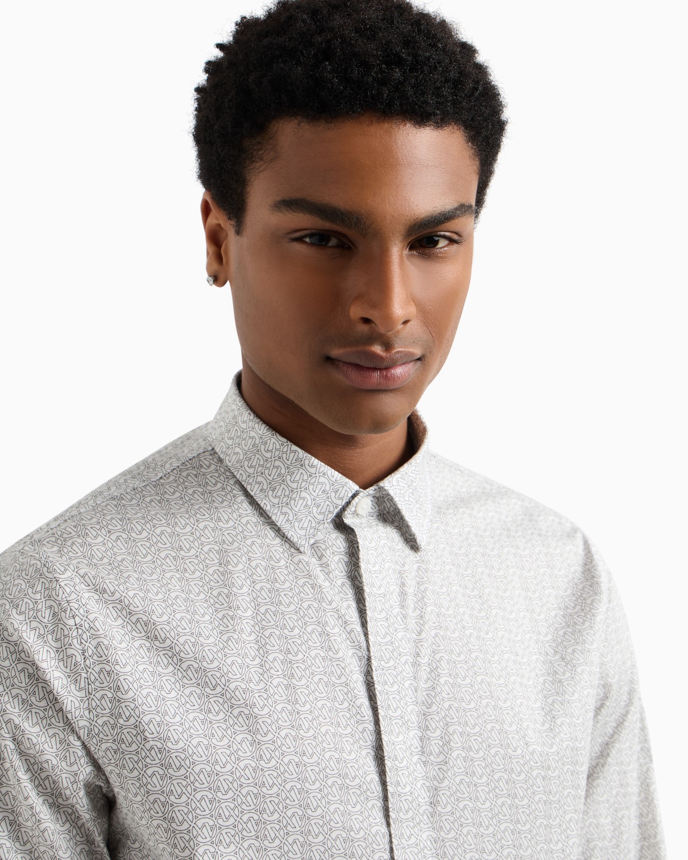Slim fit micro-pattern shirt Slide 4
