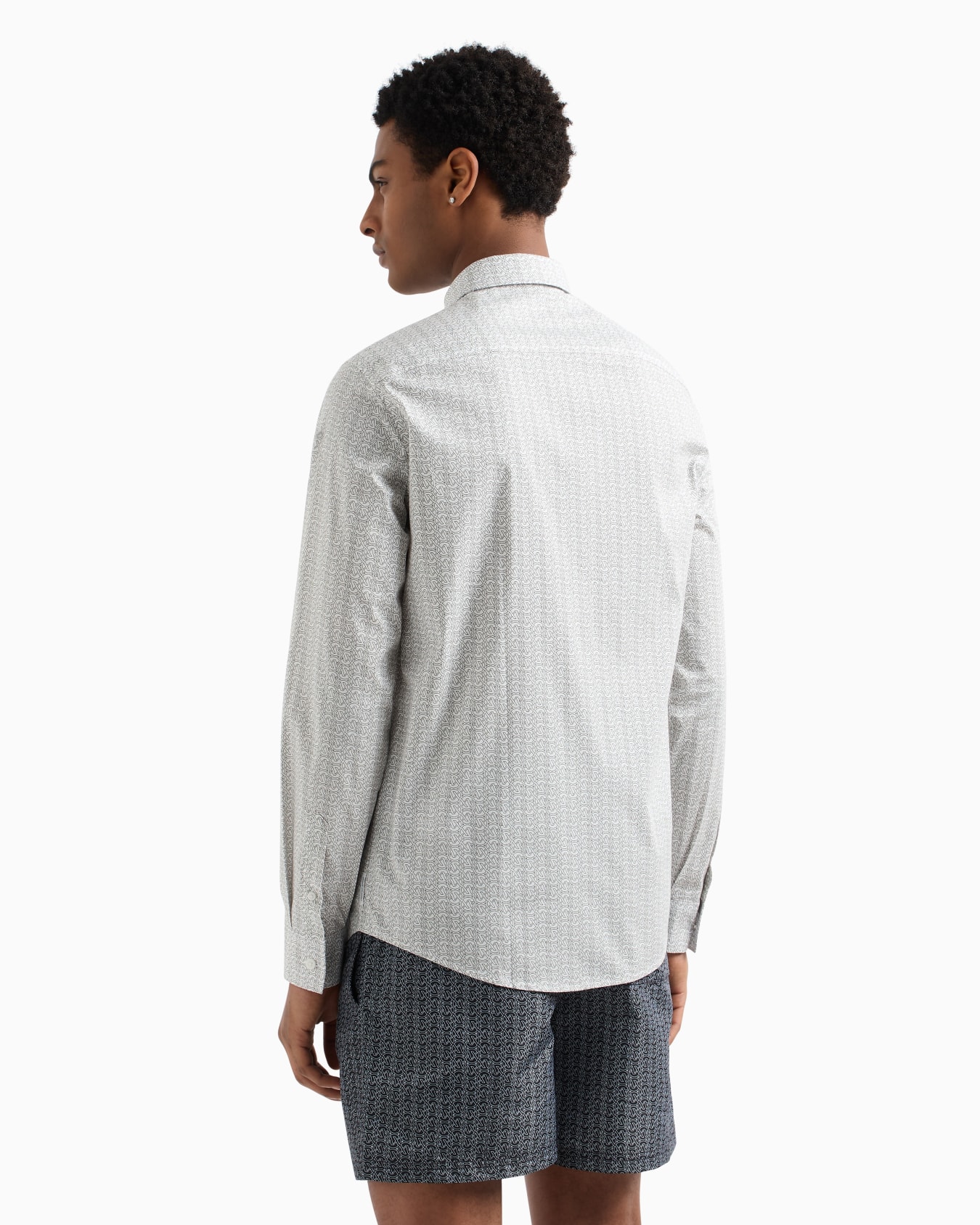 Slim fit micro-pattern shirt Slide 2
