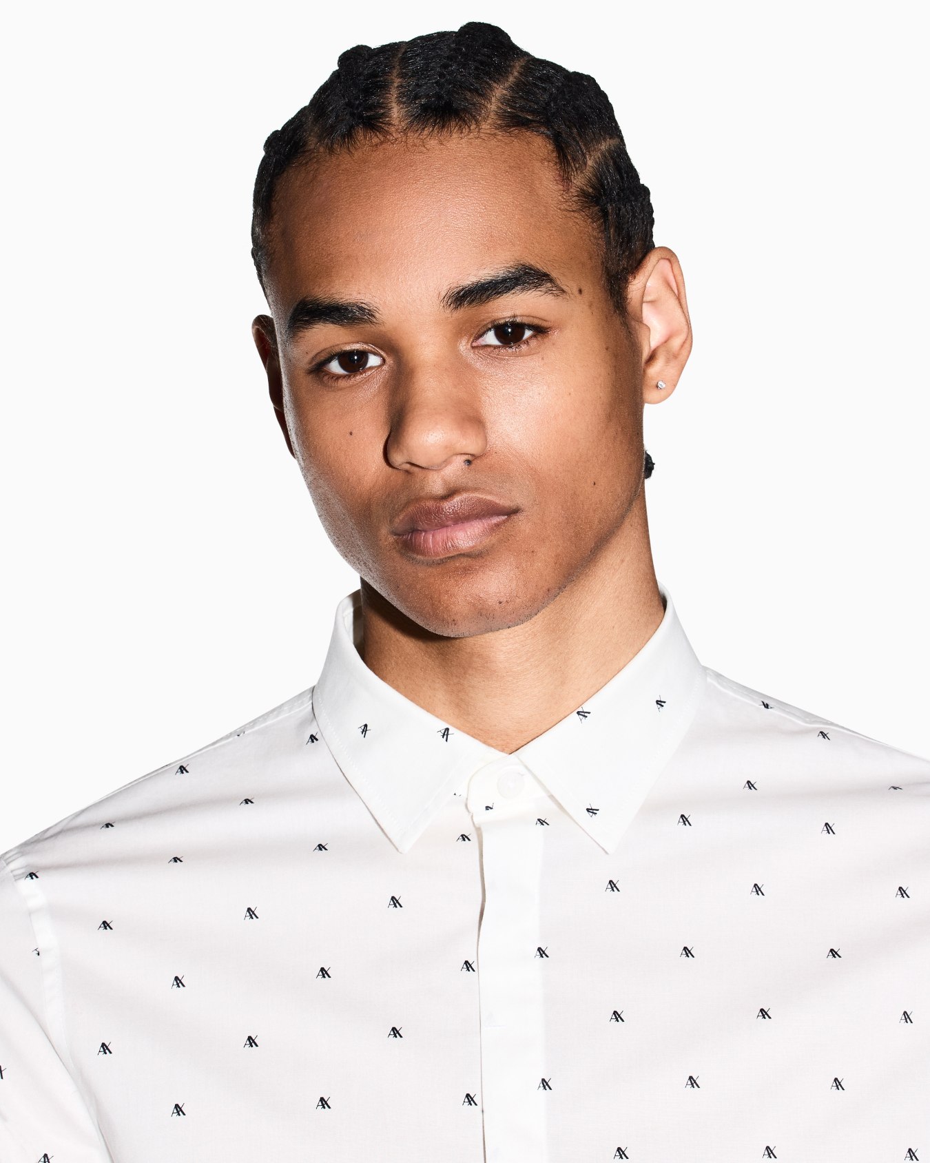 Slim fit micro-pattern shirt Slide 4