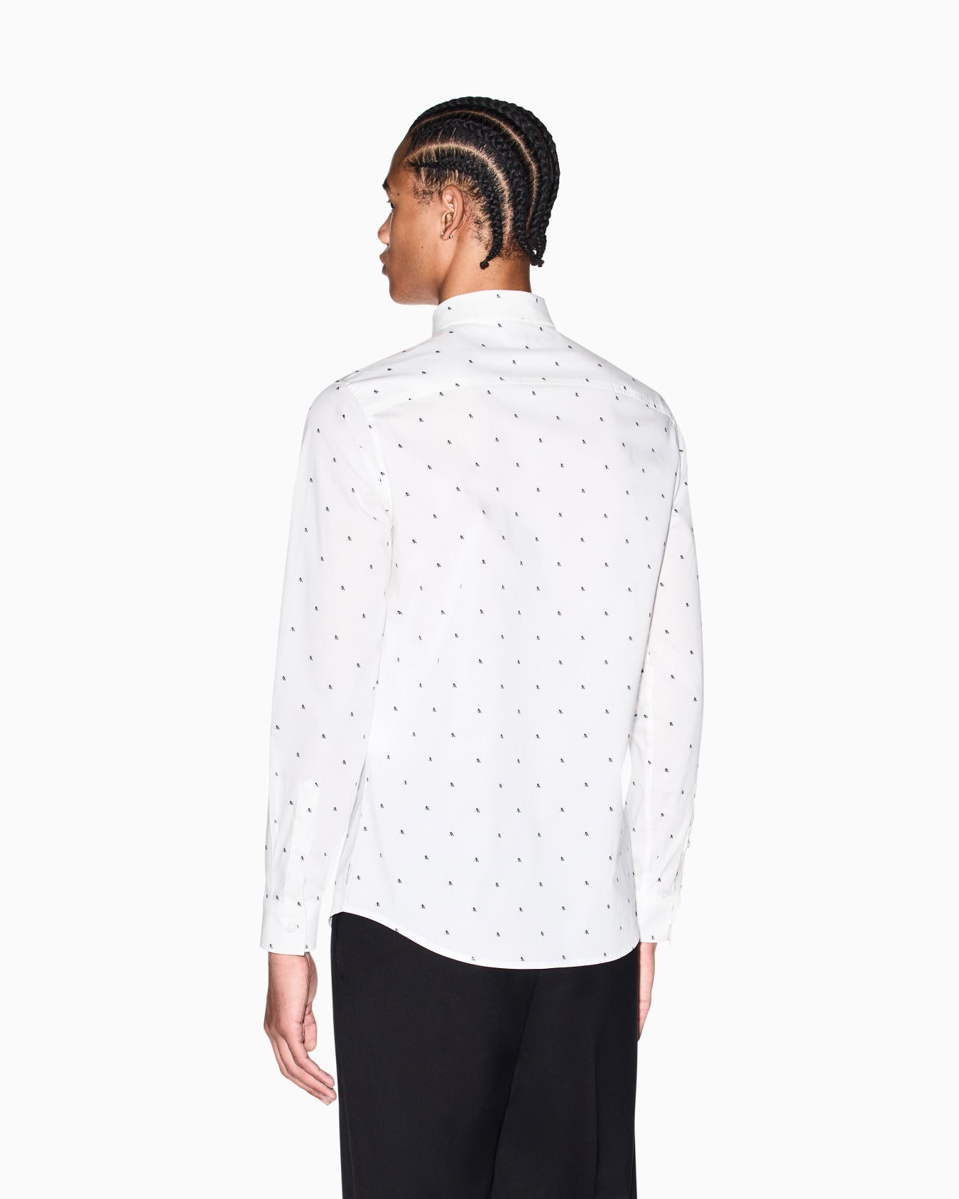 Slim fit micro-pattern shirt Slide 2