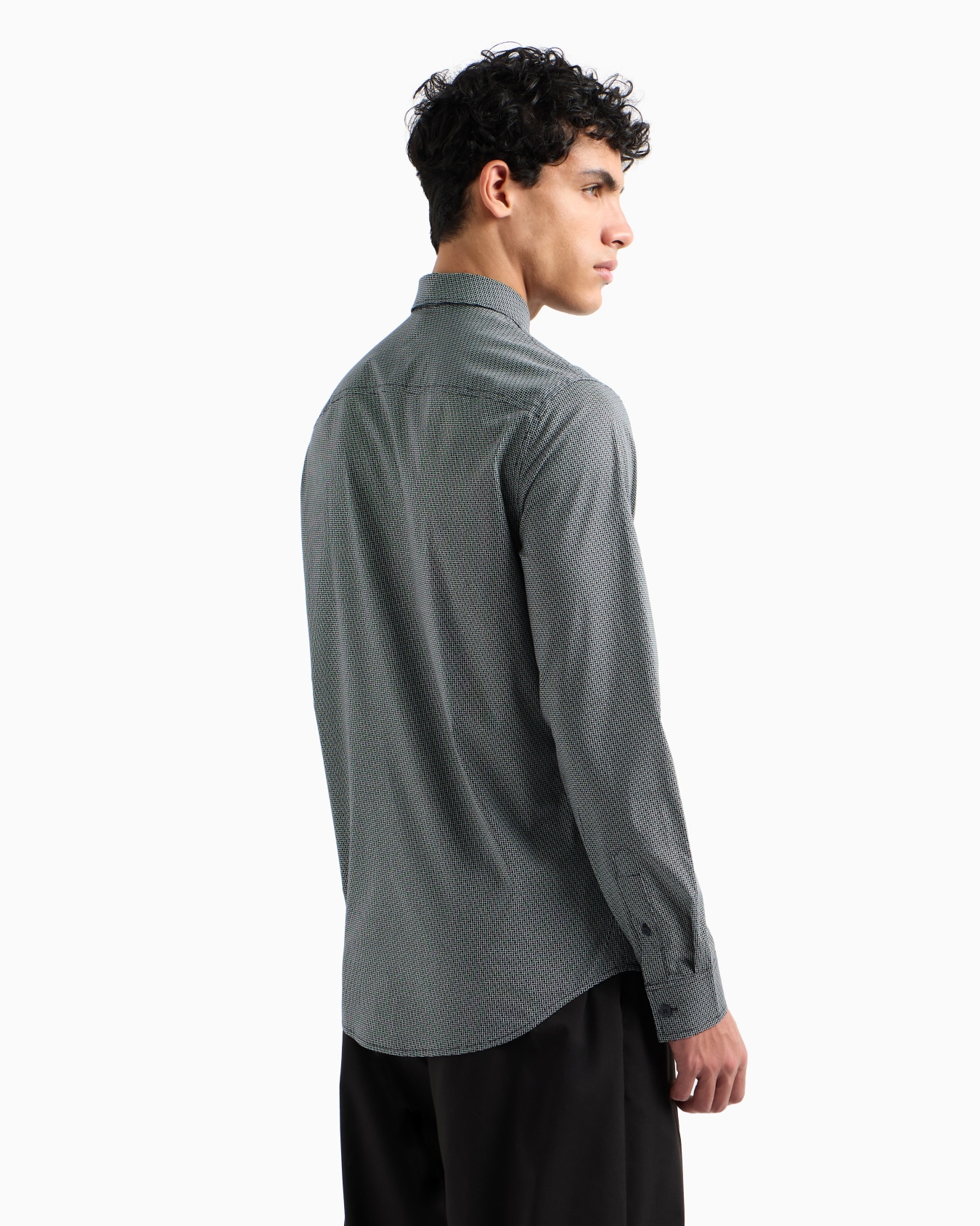 Slim fit micro-pattern shirt Slide 2