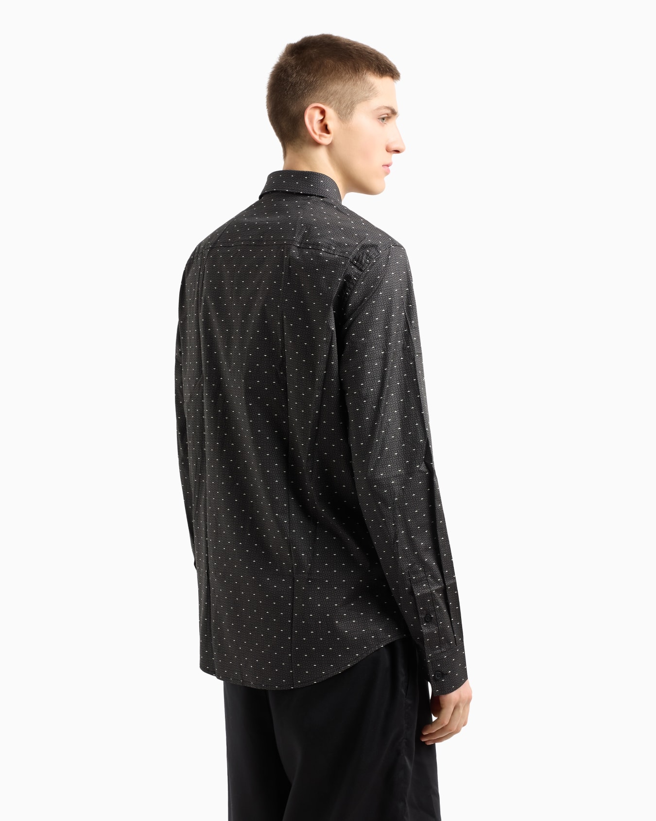 Slim fit micro-pattern shirt Diapositiva 2